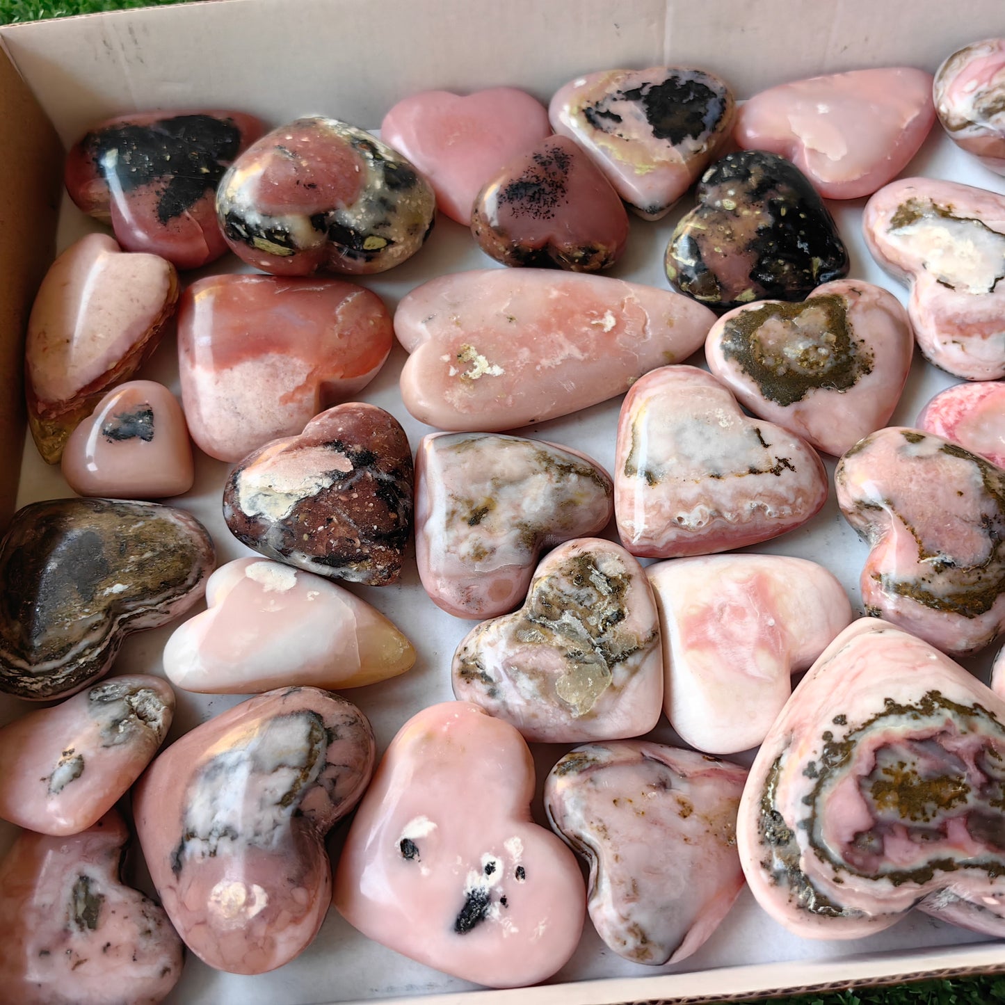 33 pc pink opal hearts