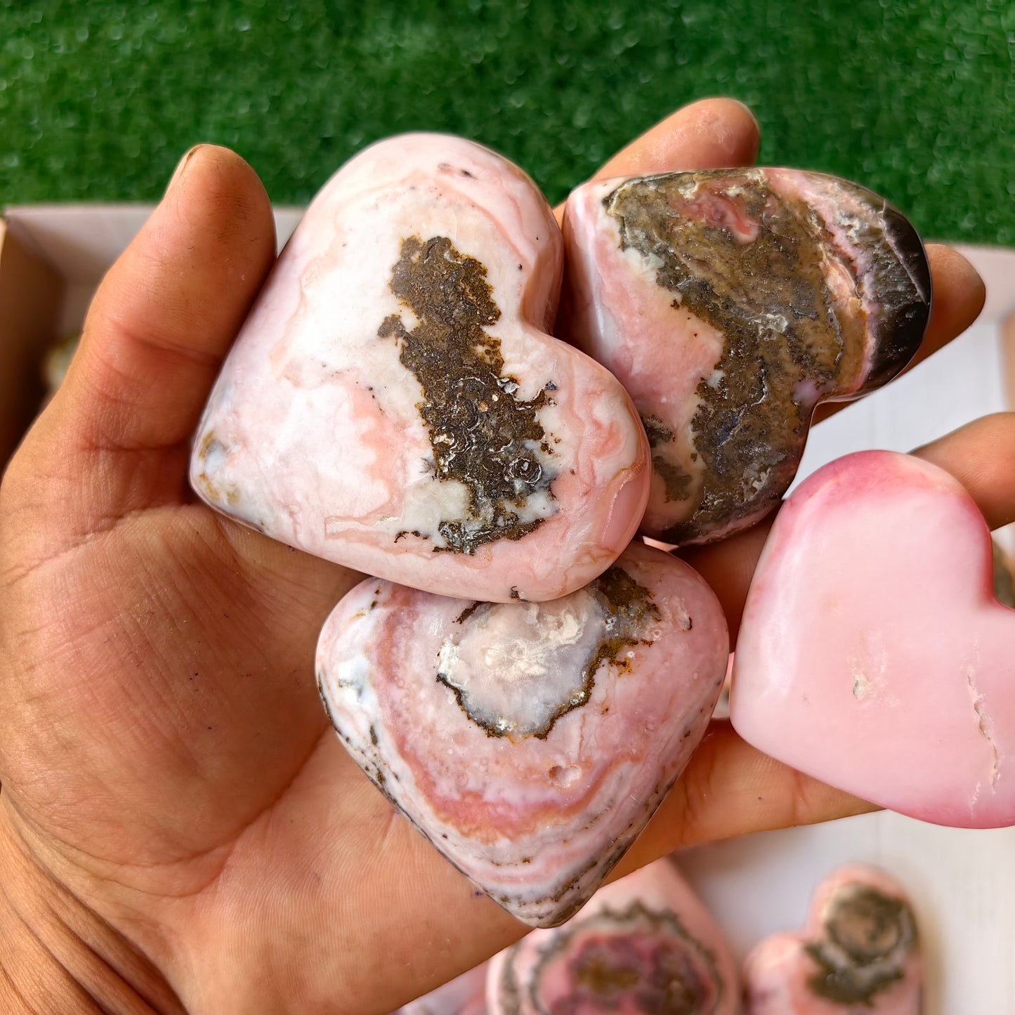 33 pc pink opal hearts