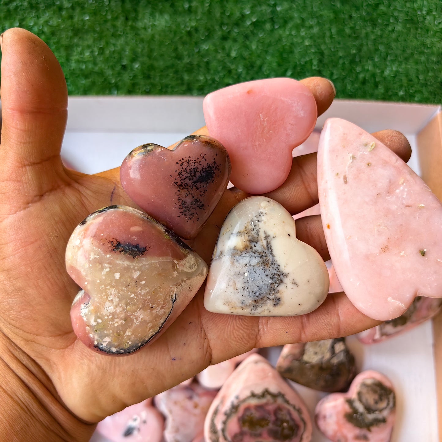 33 pc pink opal hearts