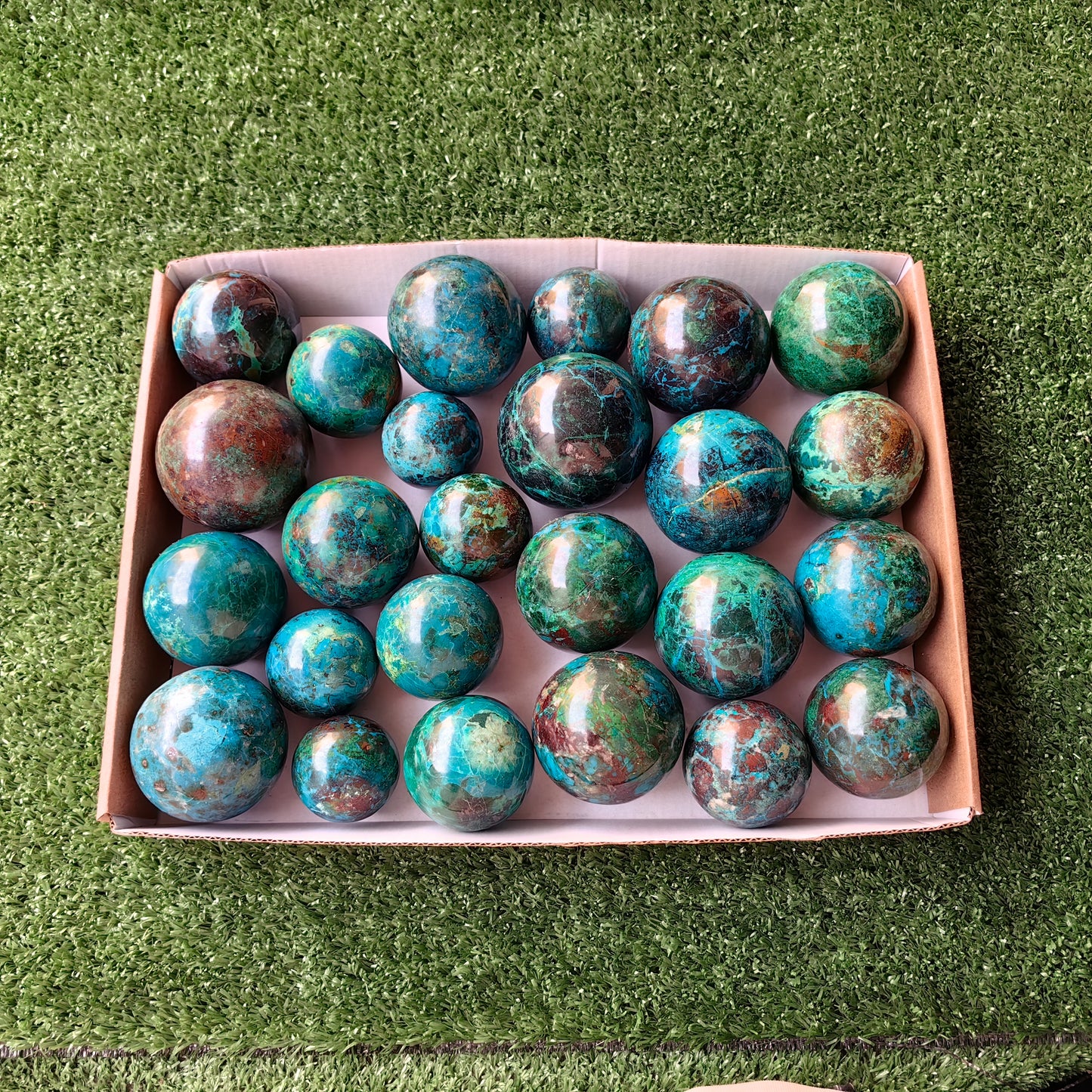 25 pc chrysocolla spheres