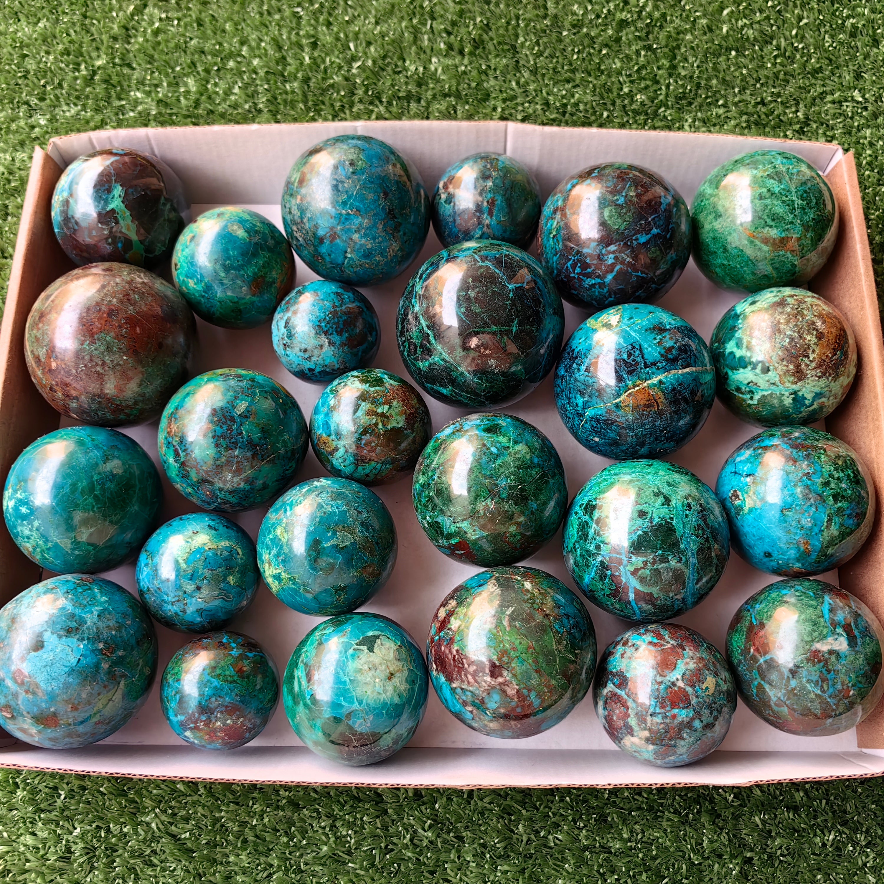 25 pc chrysocolla spheres