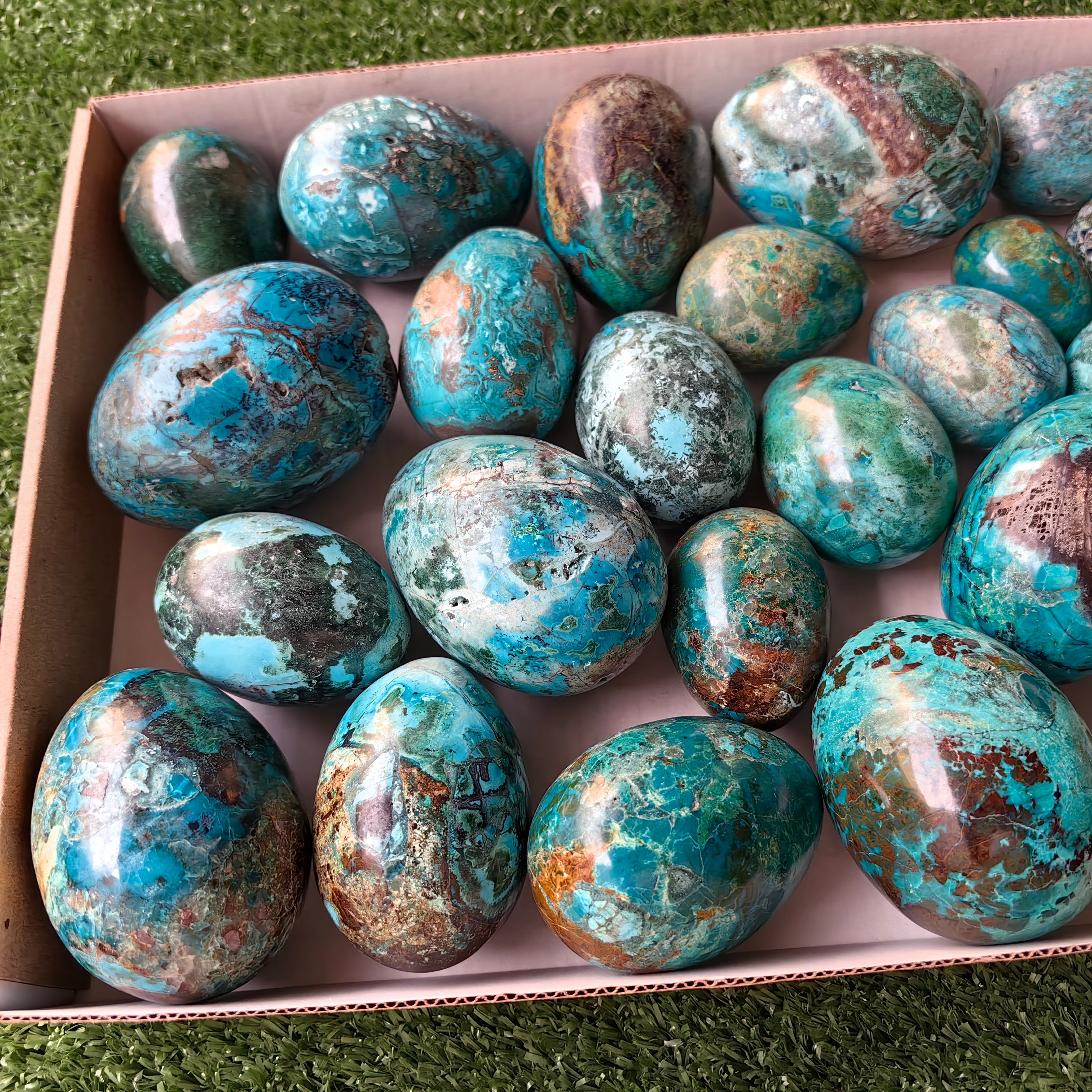 24 pc chrysocolla eggs