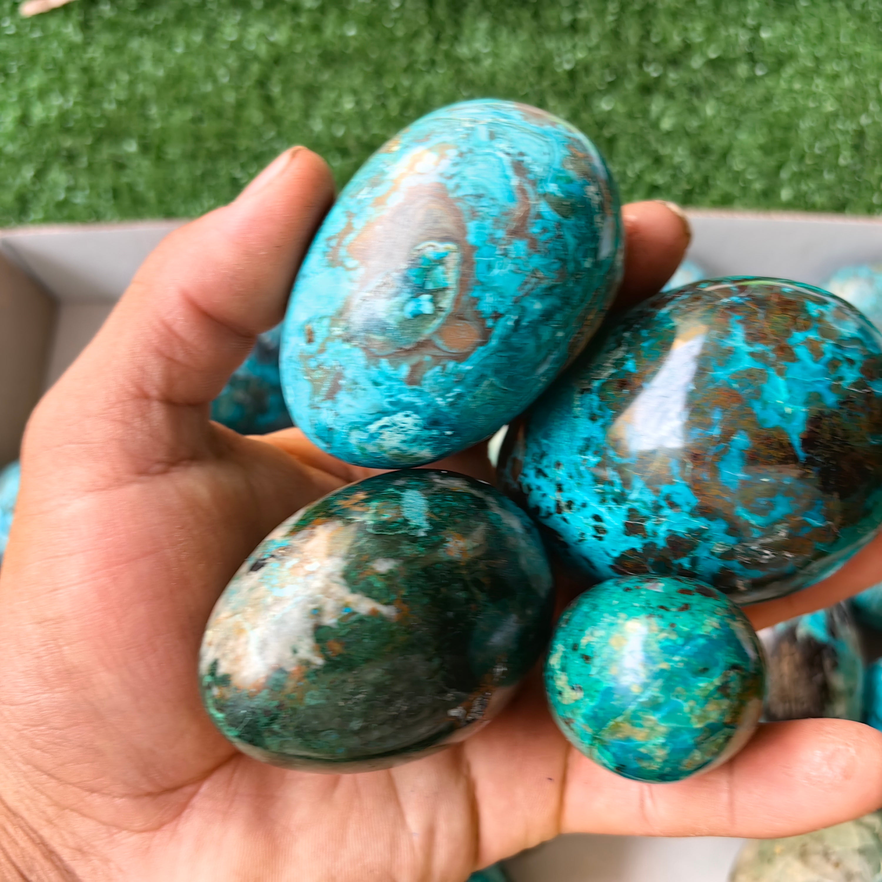 24 pc chrysocolla eggs