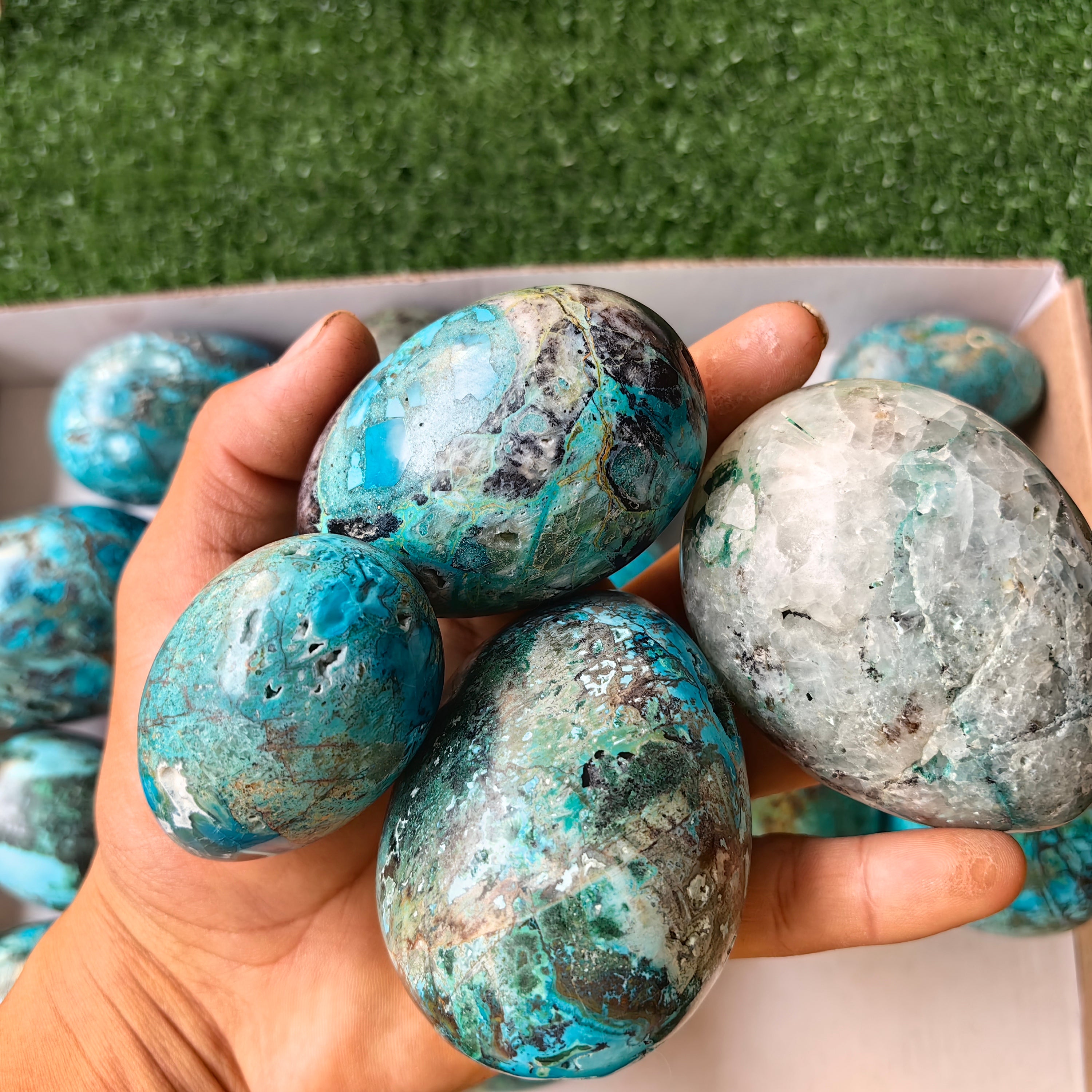 24 pc chrysocolla eggs