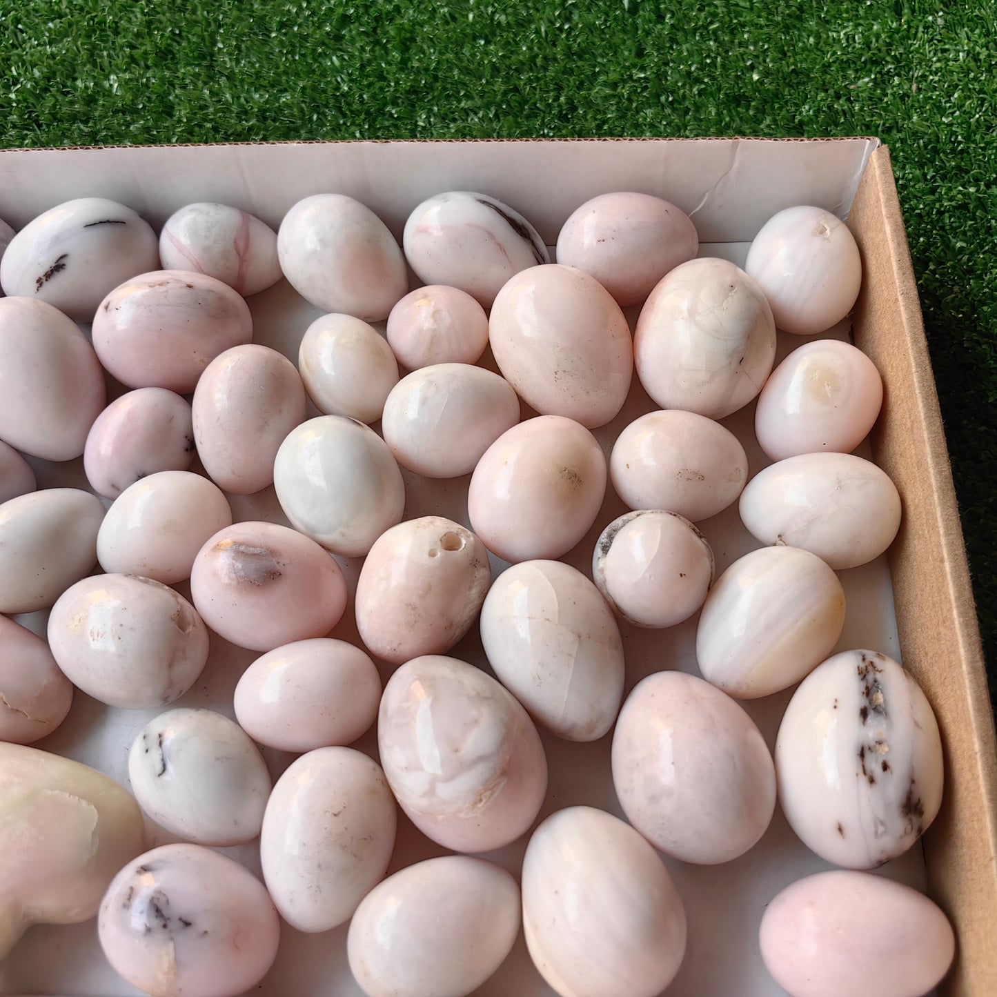 45 pc pink opal eggs & hearts