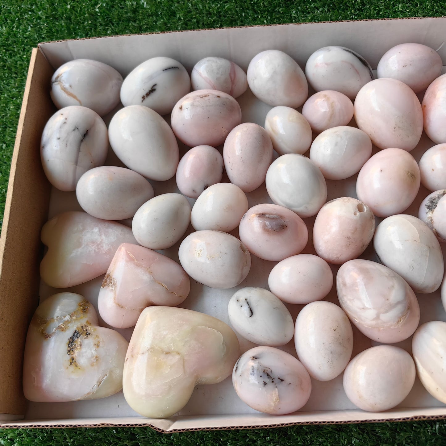 45 pc pink opal eggs & hearts