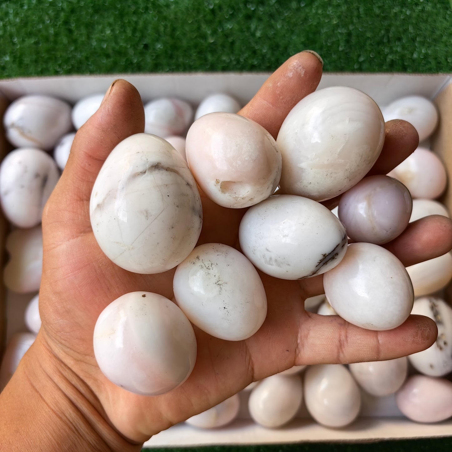 45 pc pink opal eggs & hearts