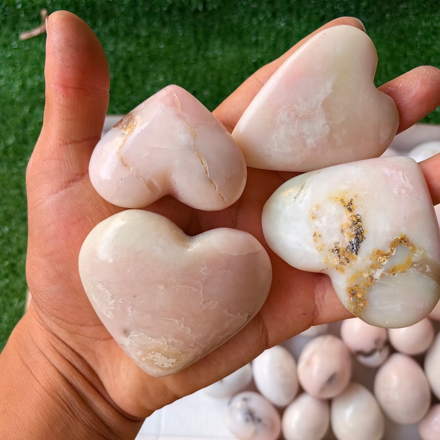 45 pc pink opal eggs & hearts