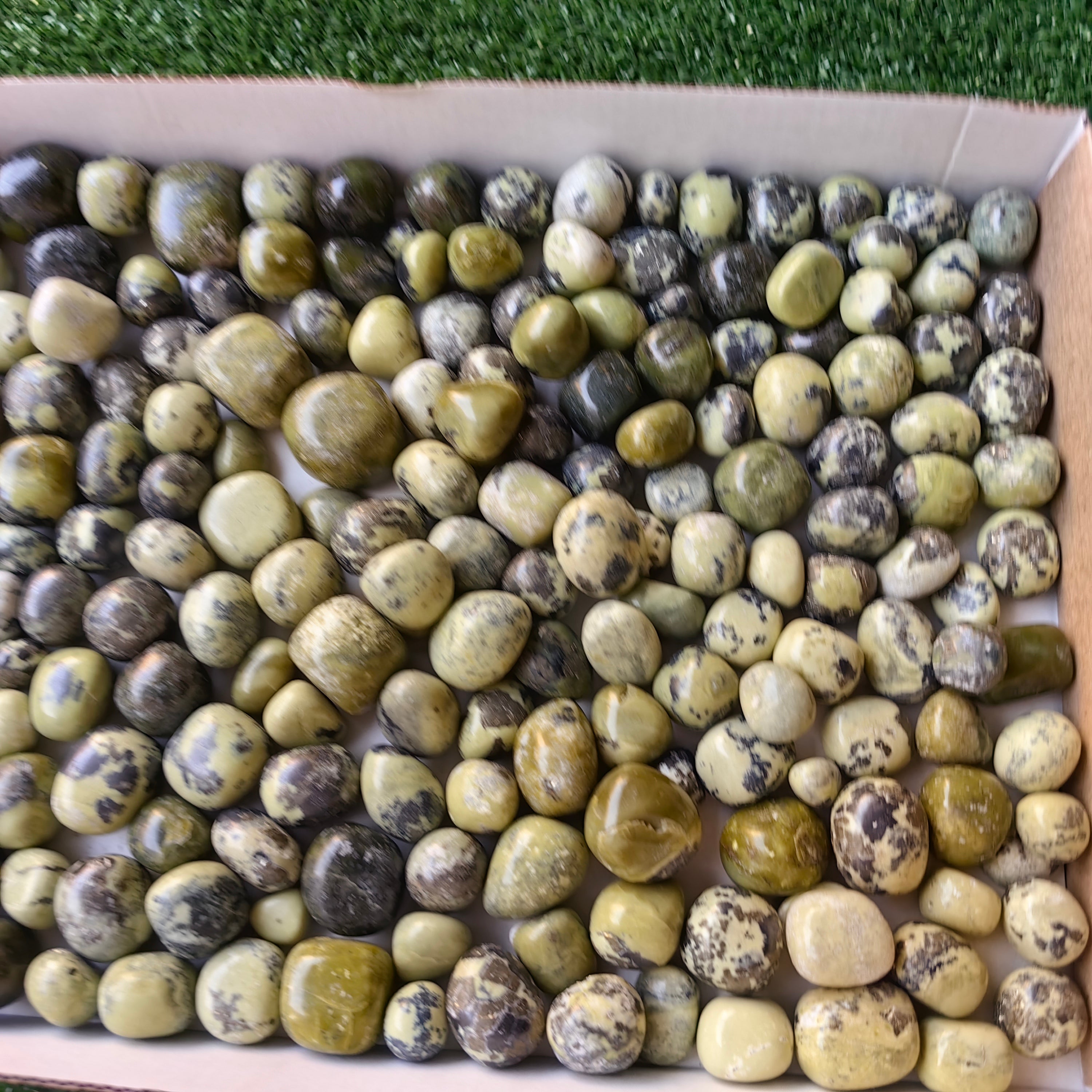 2 kg tumbled green serpentine