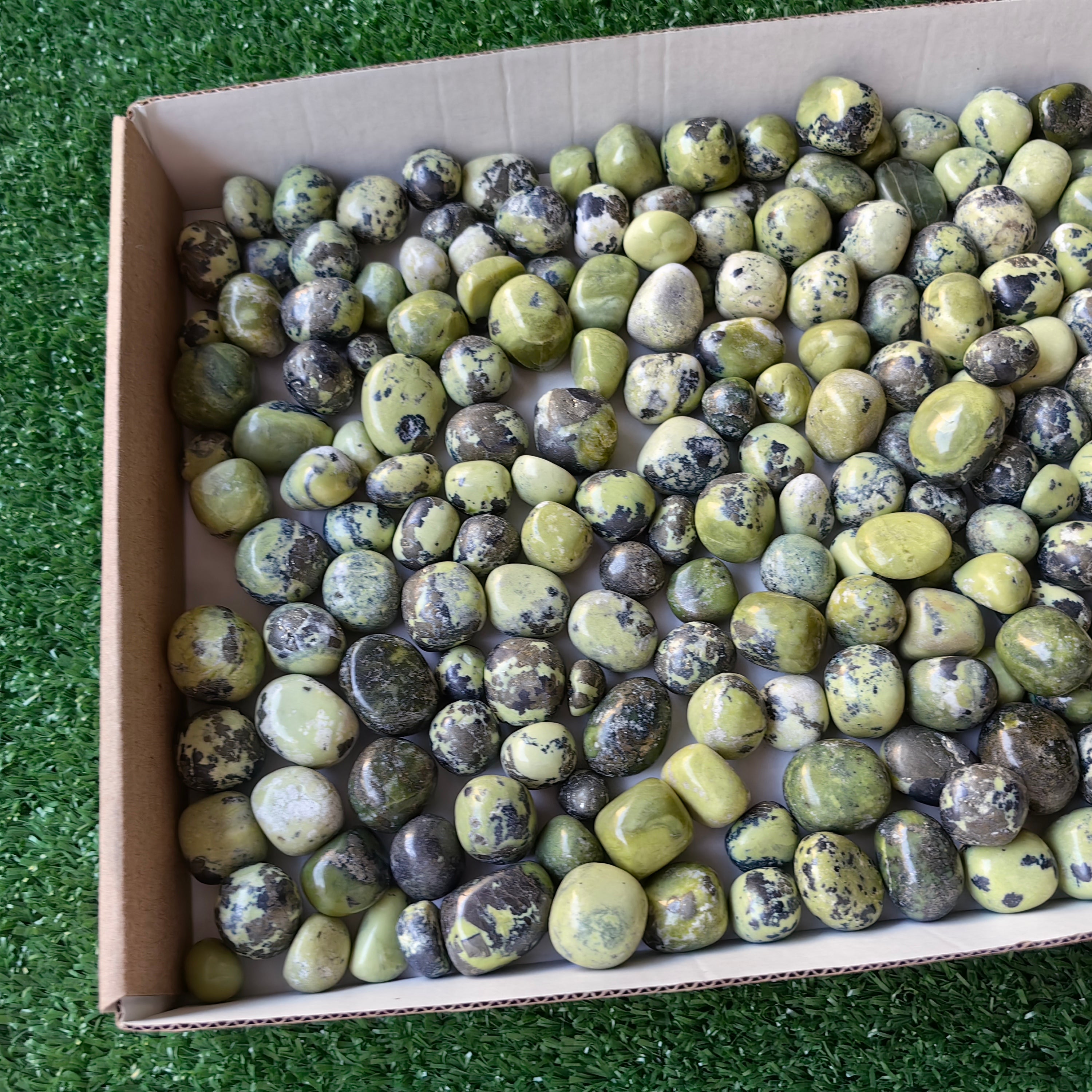 2 kg tumbled green serpentine