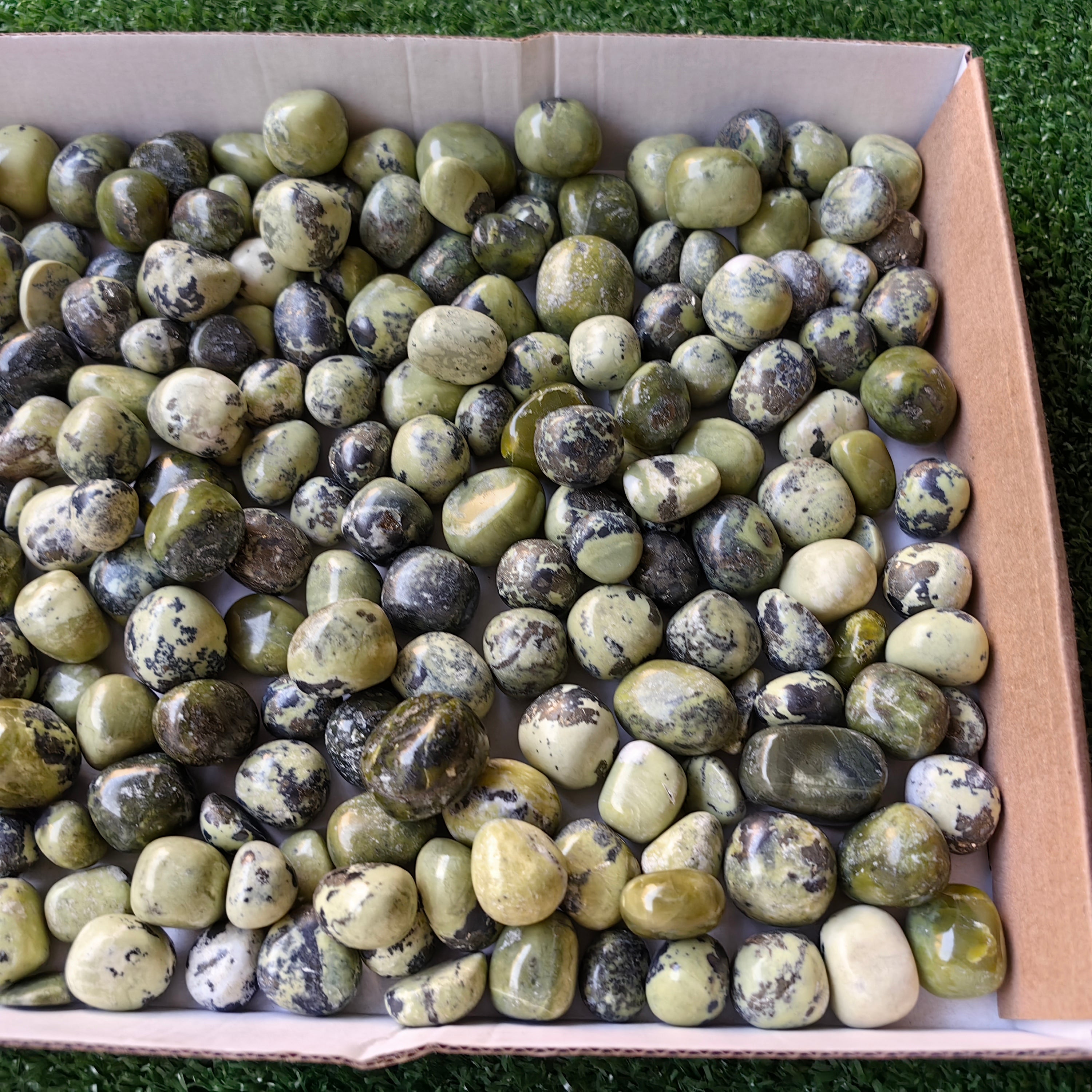 2 kg tumbled green serpentine