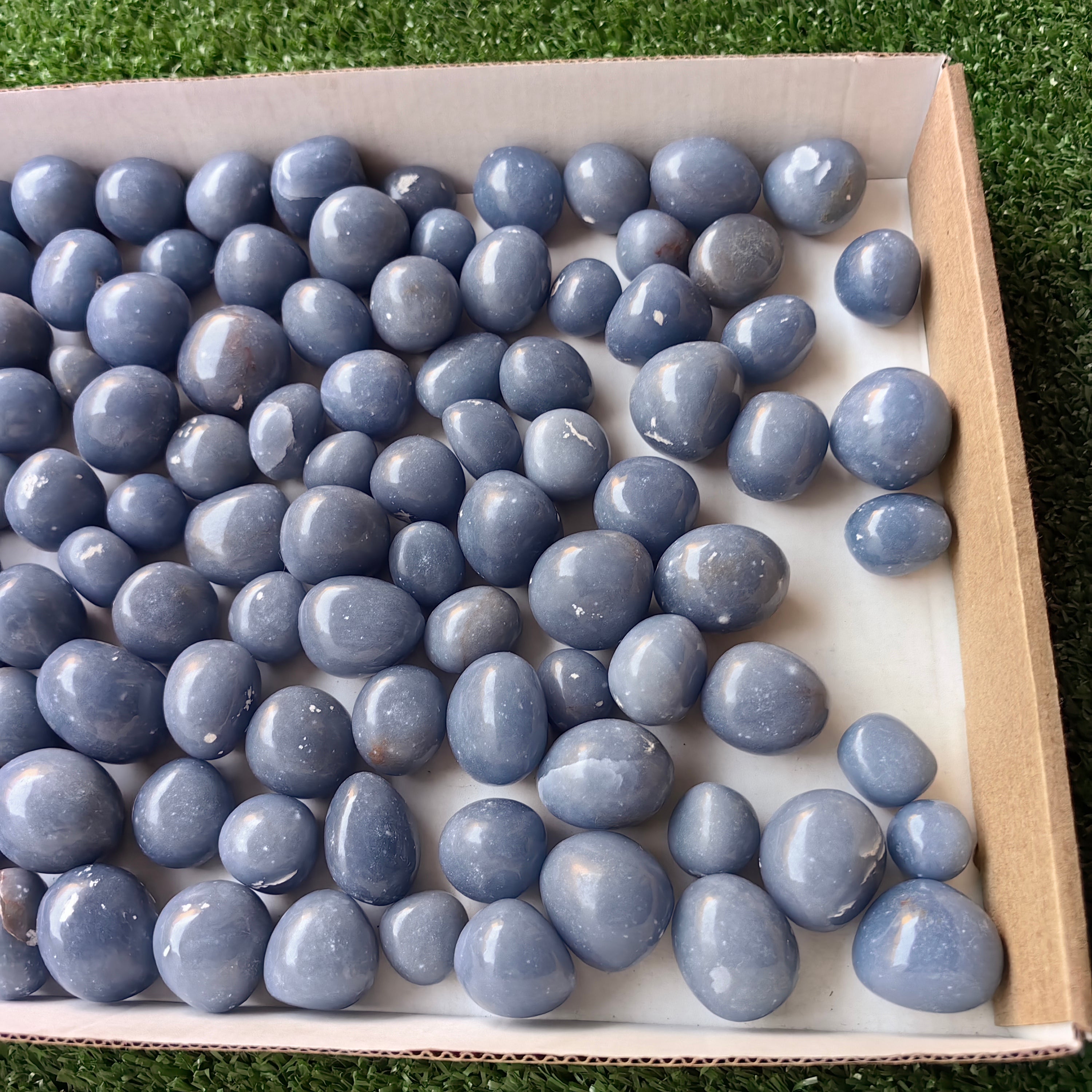 2 kg tumbled blue angelite