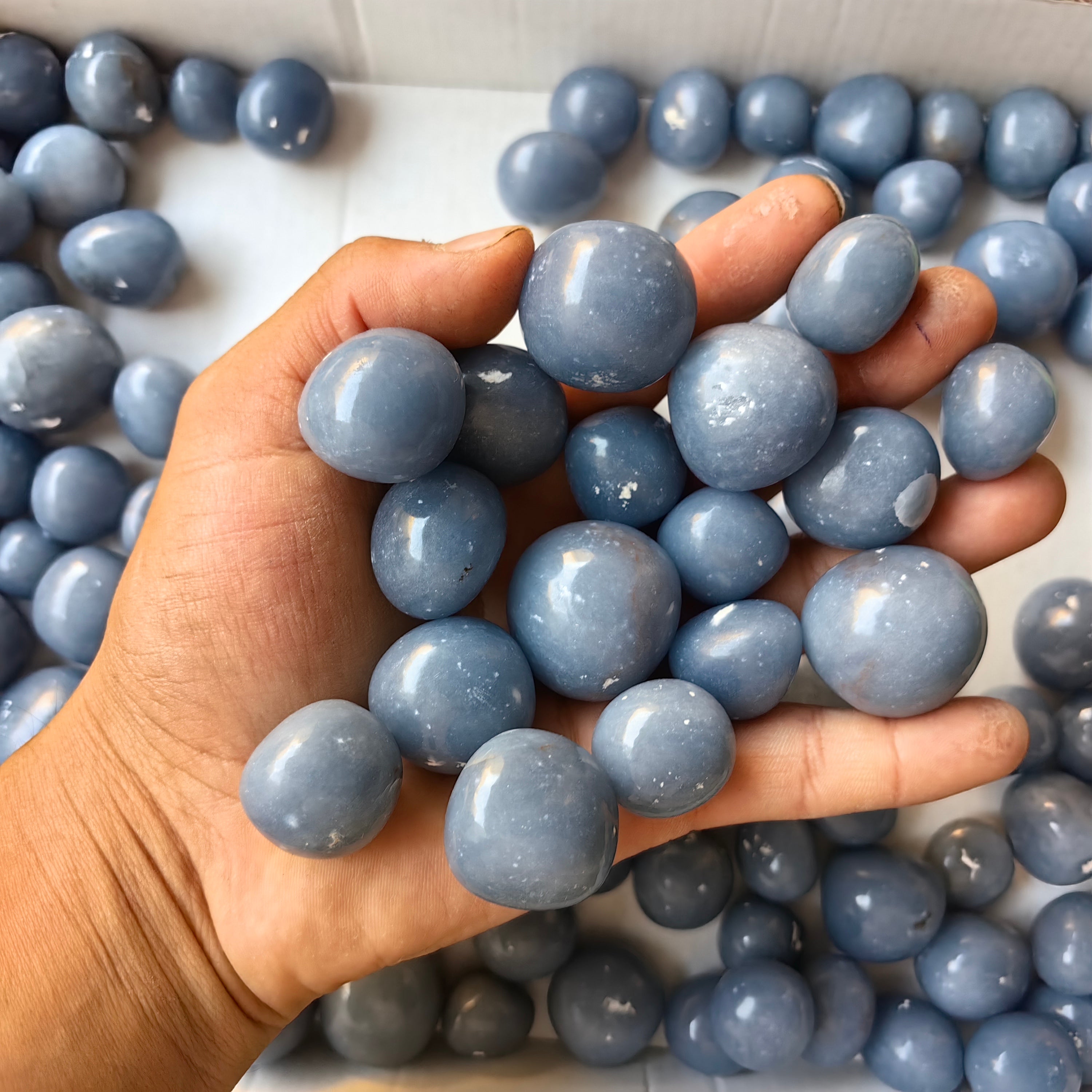 2 kg tumbled blue angelite