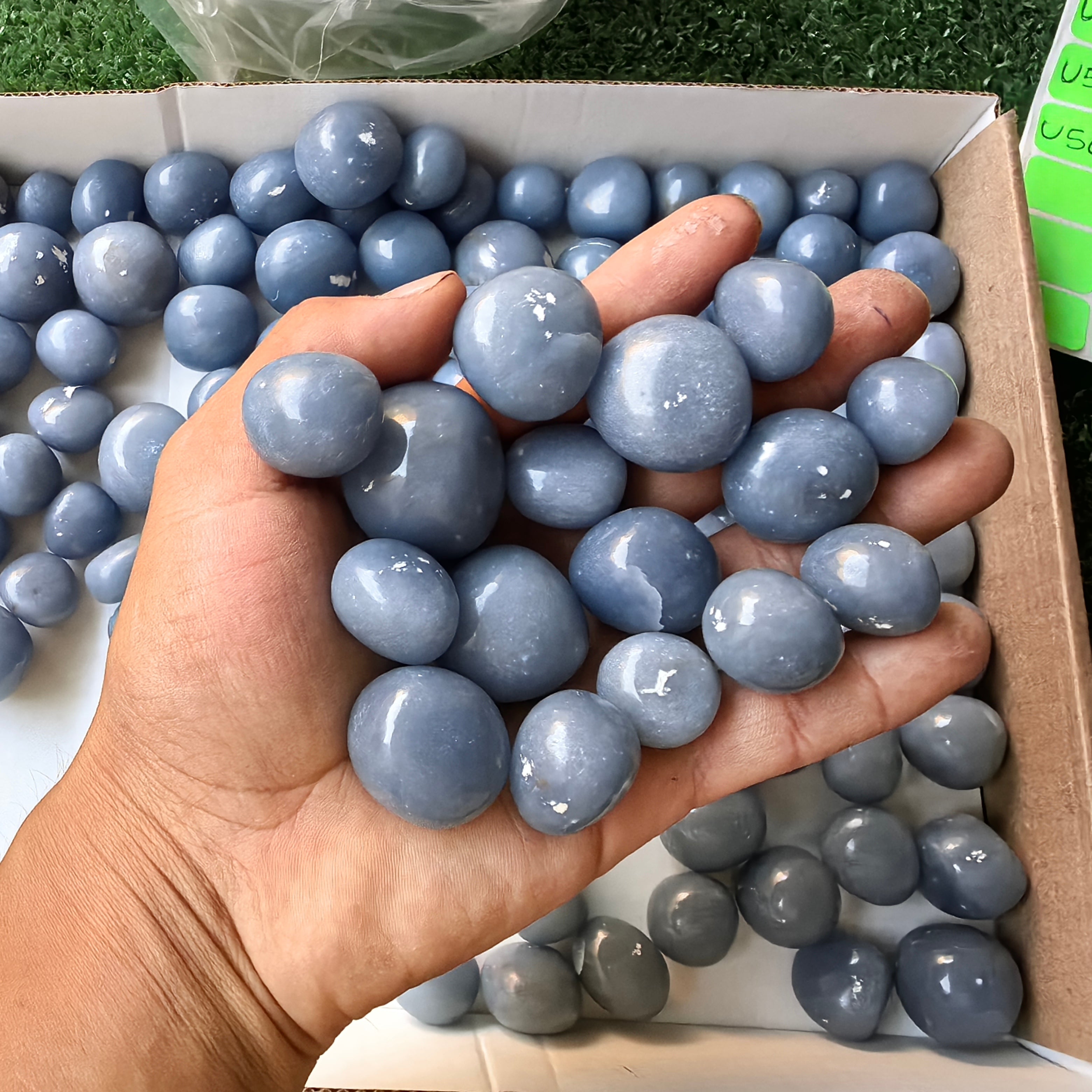 2 kg tumbled blue angelite