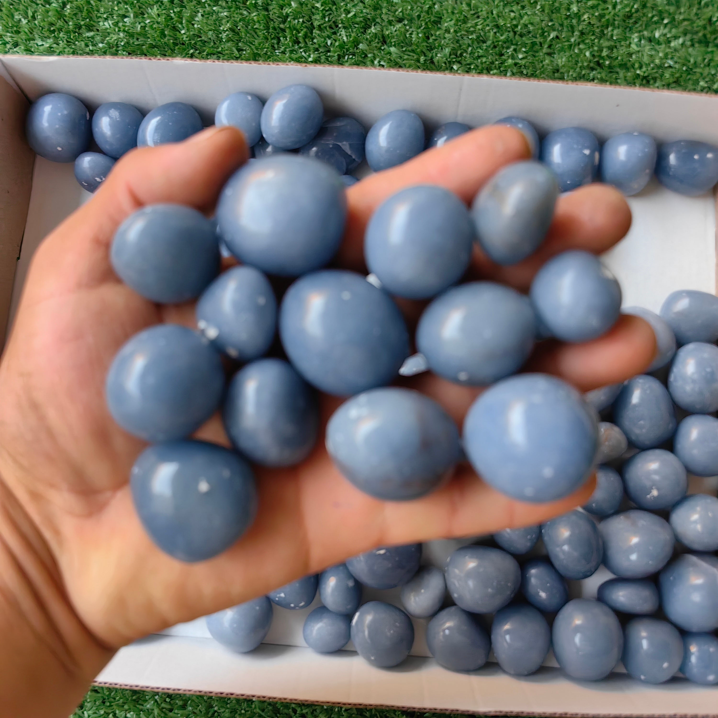 2 kg tumbled blue angelite