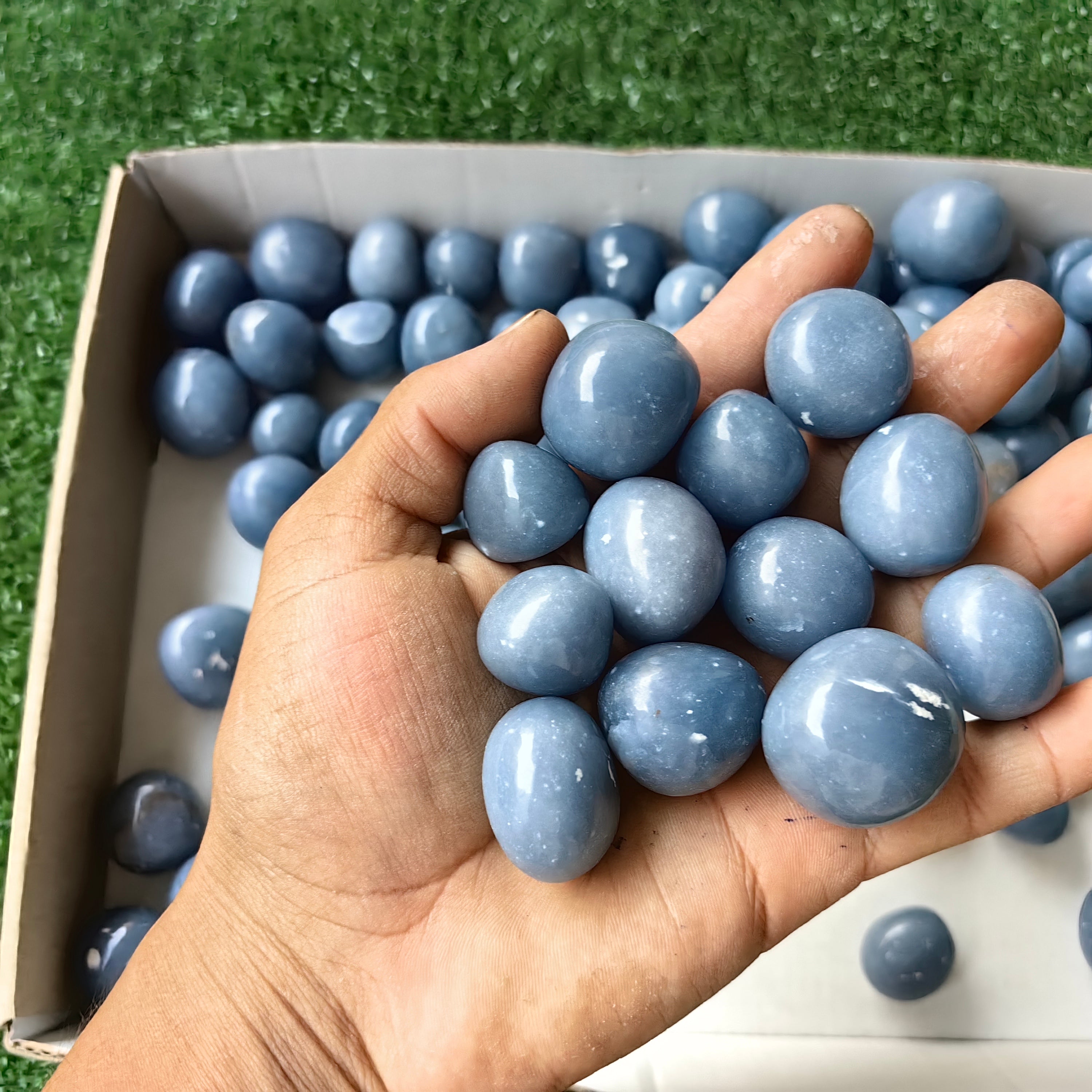 2 kg tumbled blue angelite