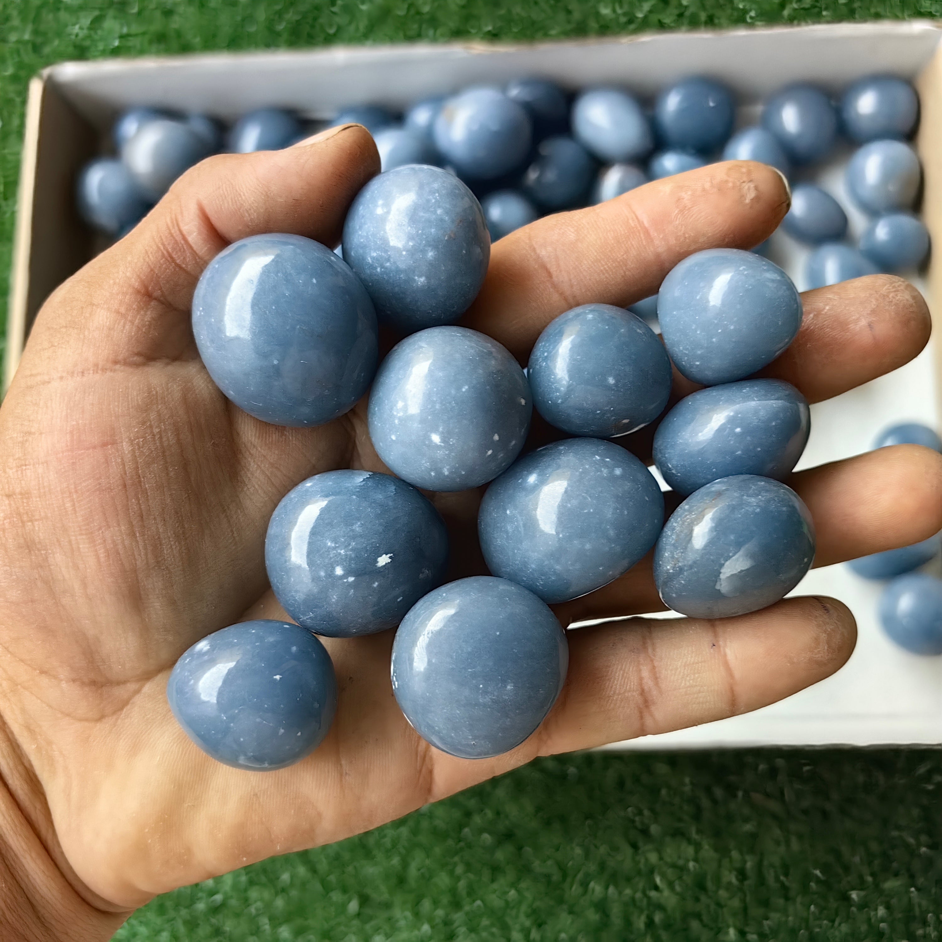 2 kg tumbled blue angelite