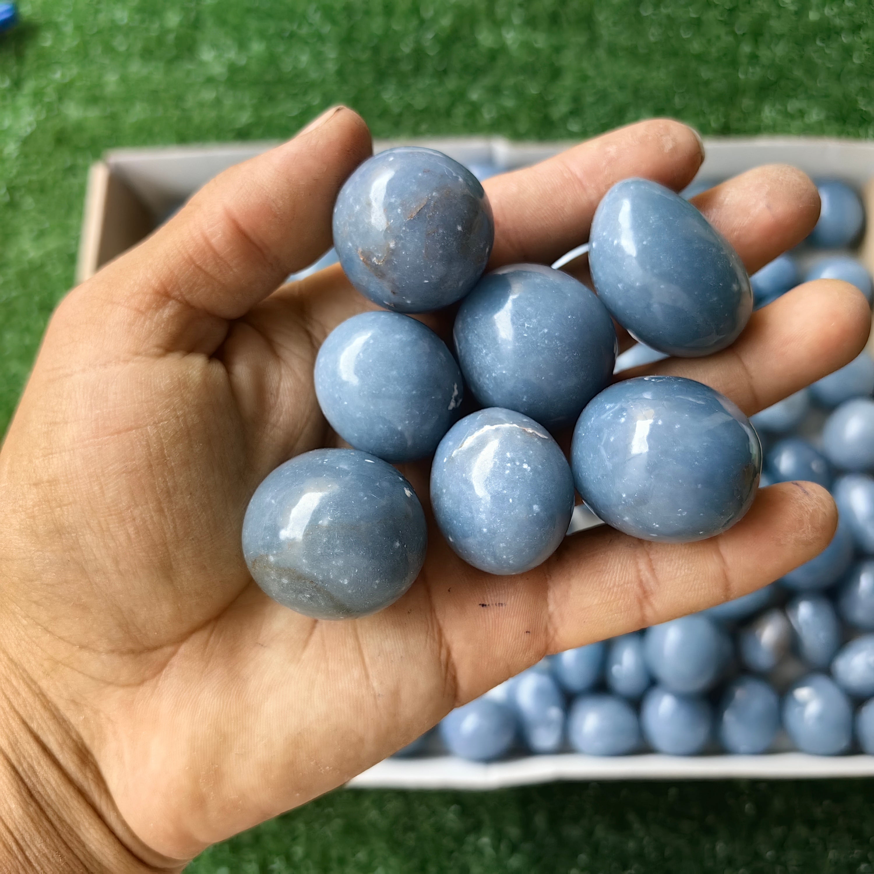 2 kg tumbled blue angelite