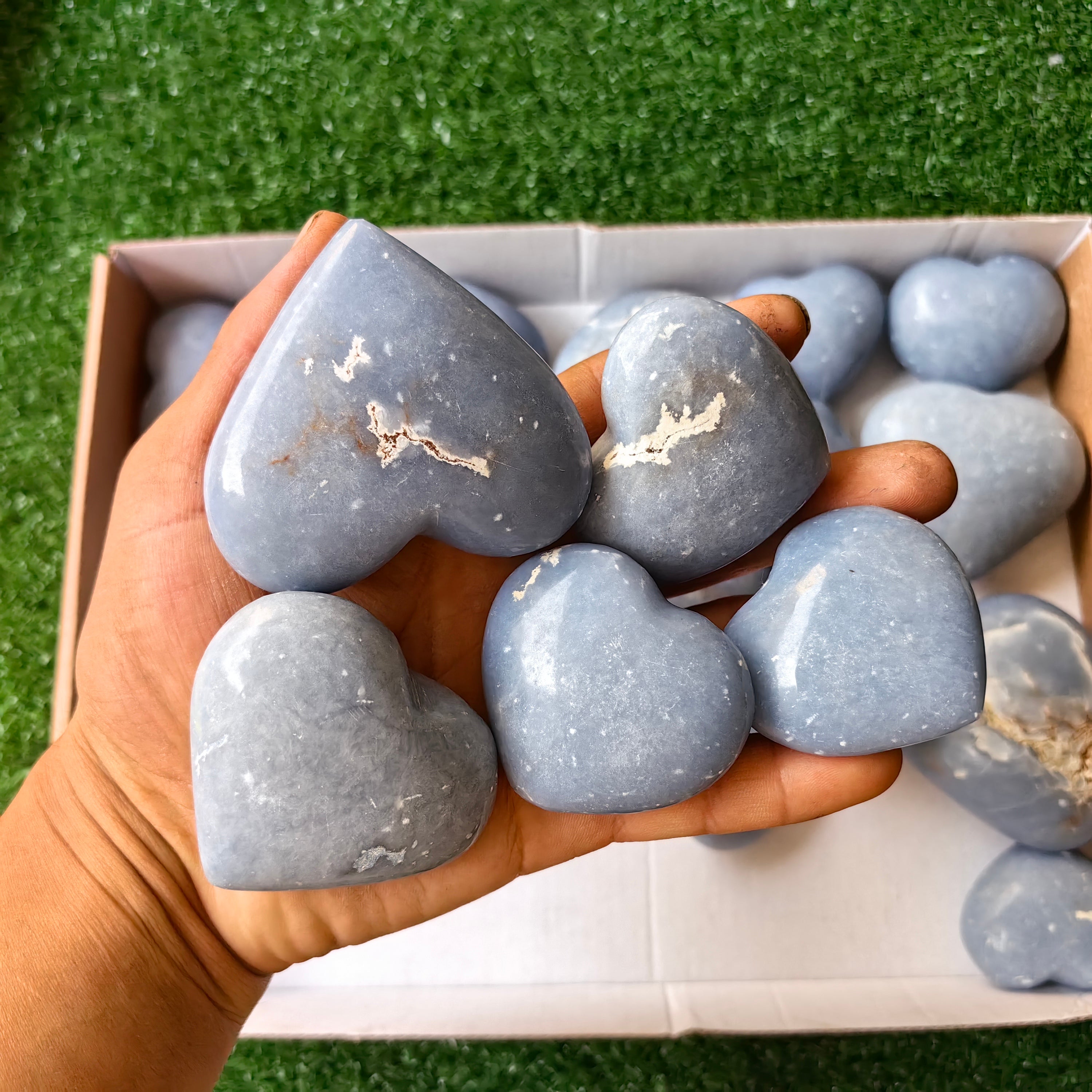 25 pc angelite hearts