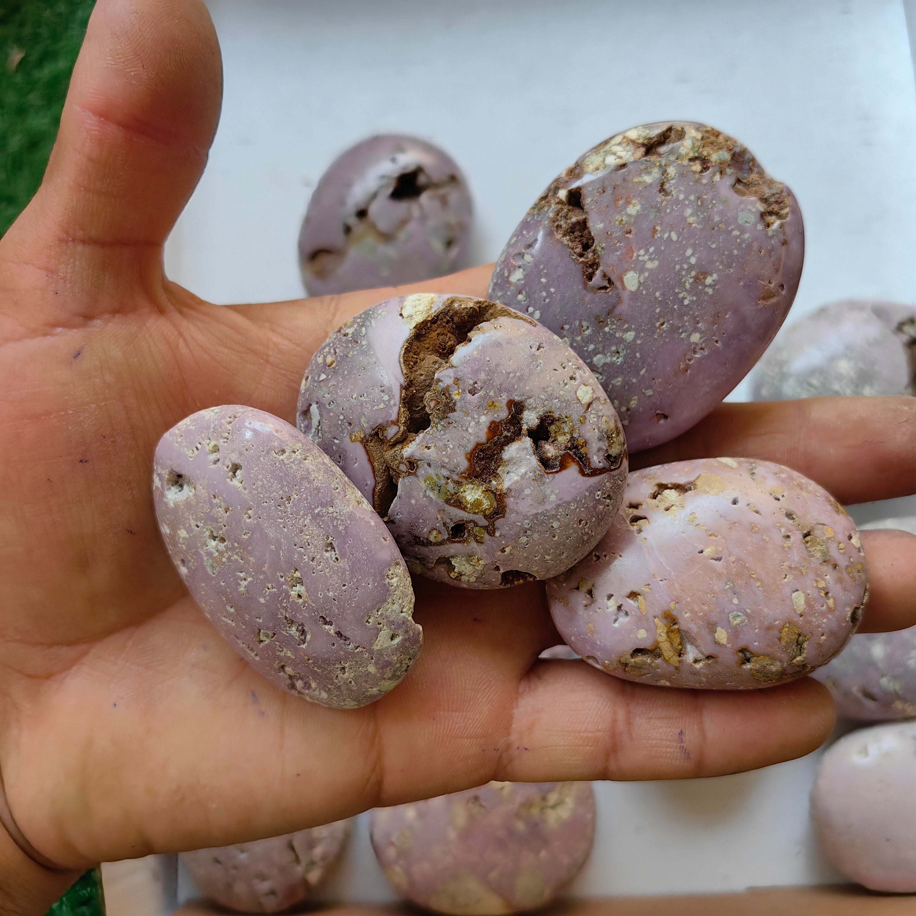 26 pc phosphosiderite drusy palms