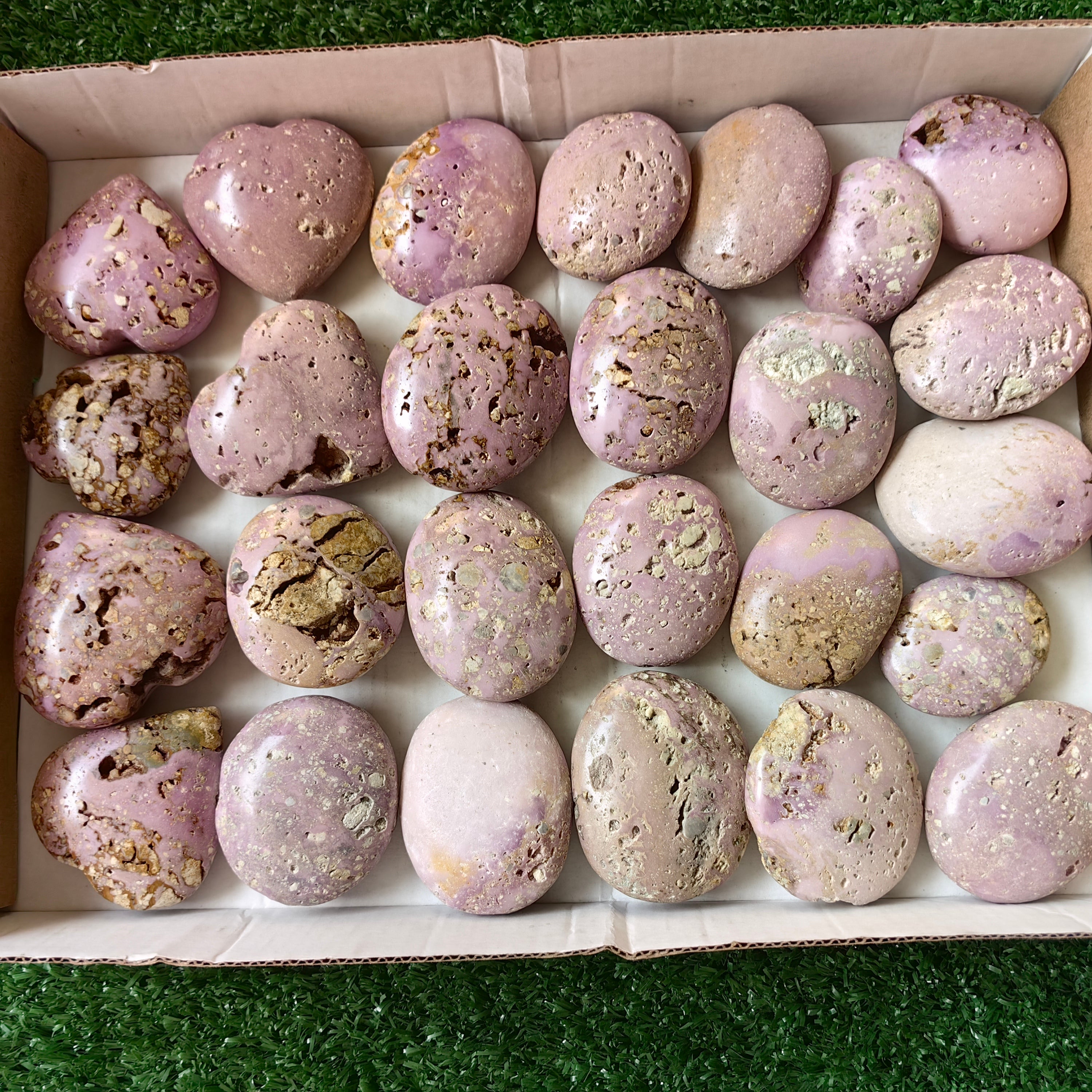 26 pc phosphosiderite drusy palms & hearts