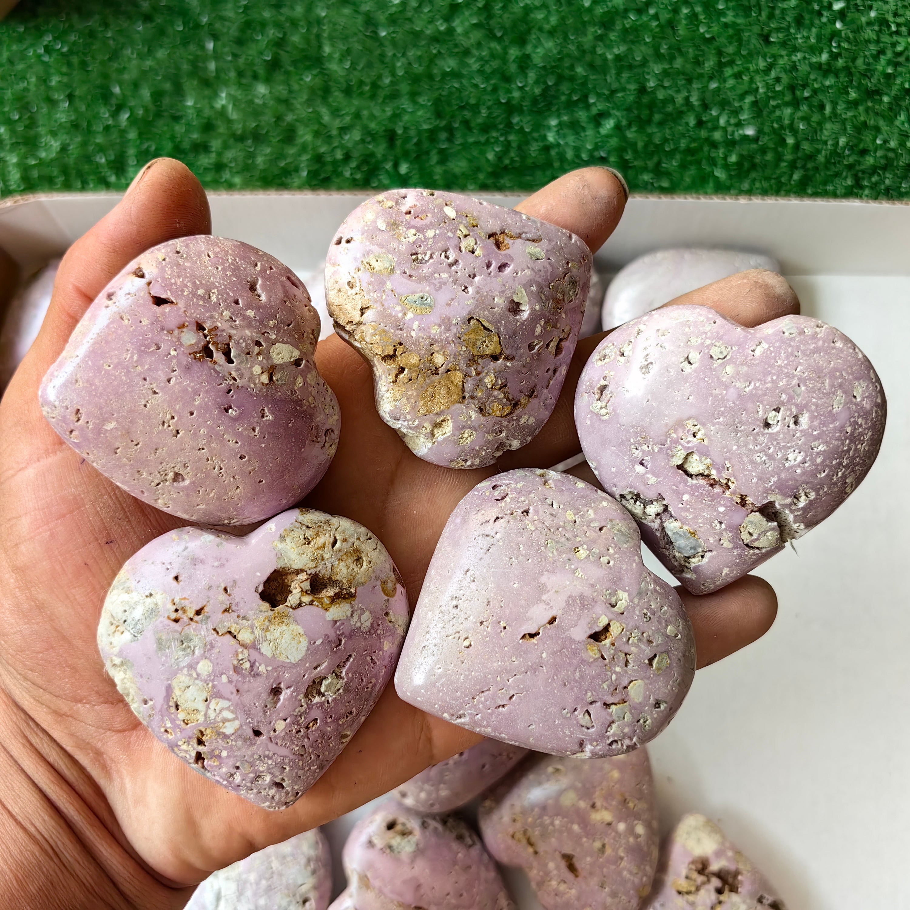 26 pc phosphosiderite drusy hearts