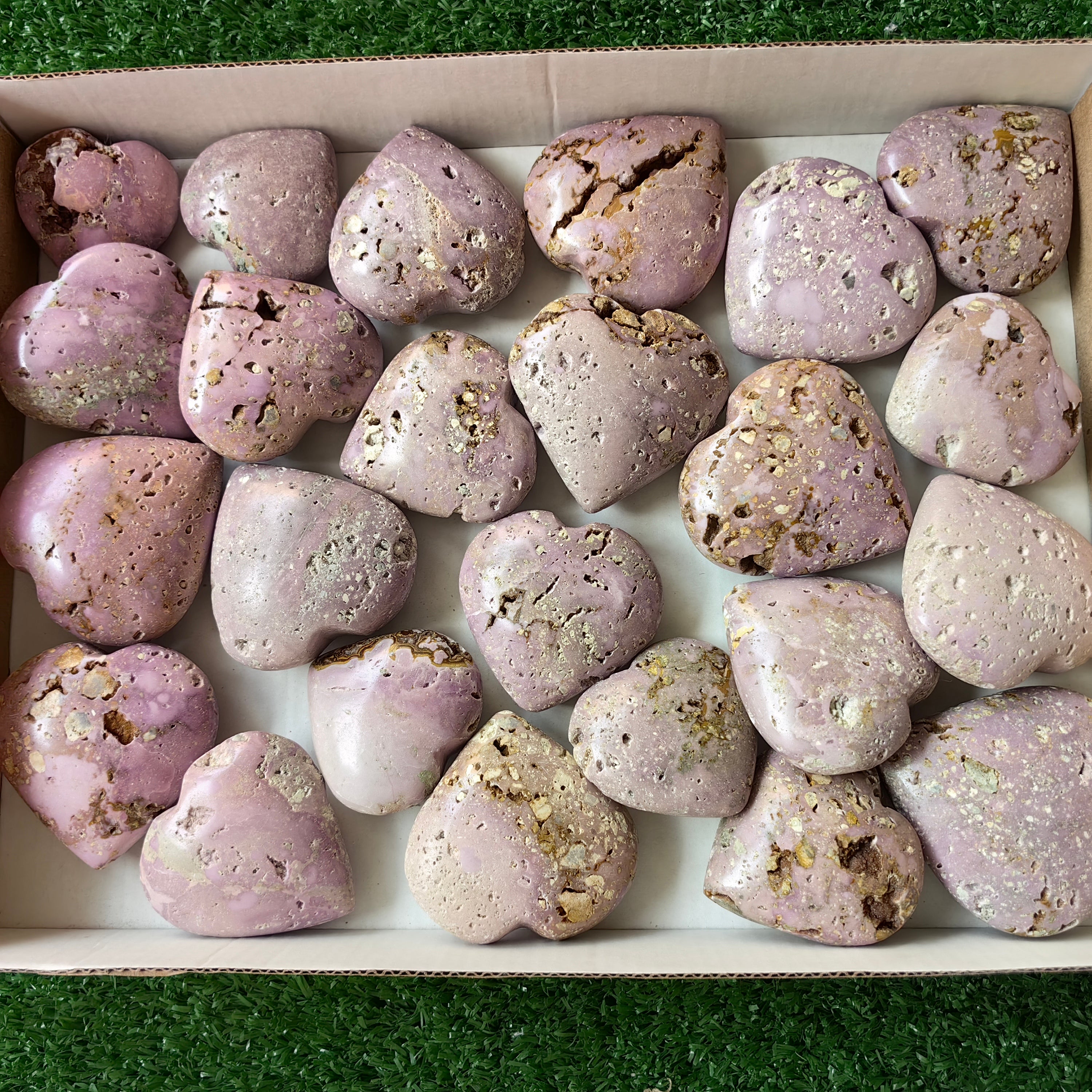 24 pc phosphosiderite drusy hearts