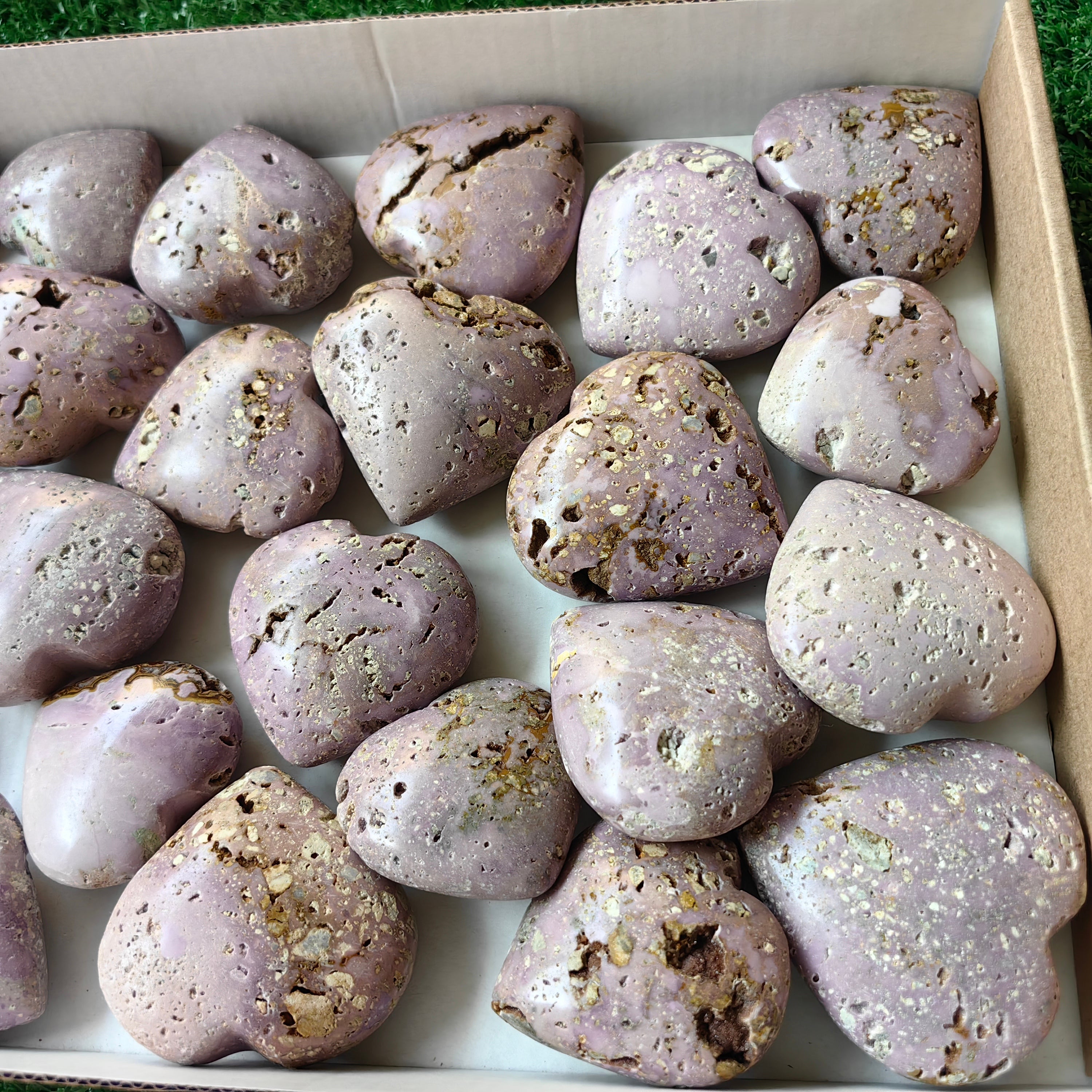 24 pc phosphosiderite drusy hearts