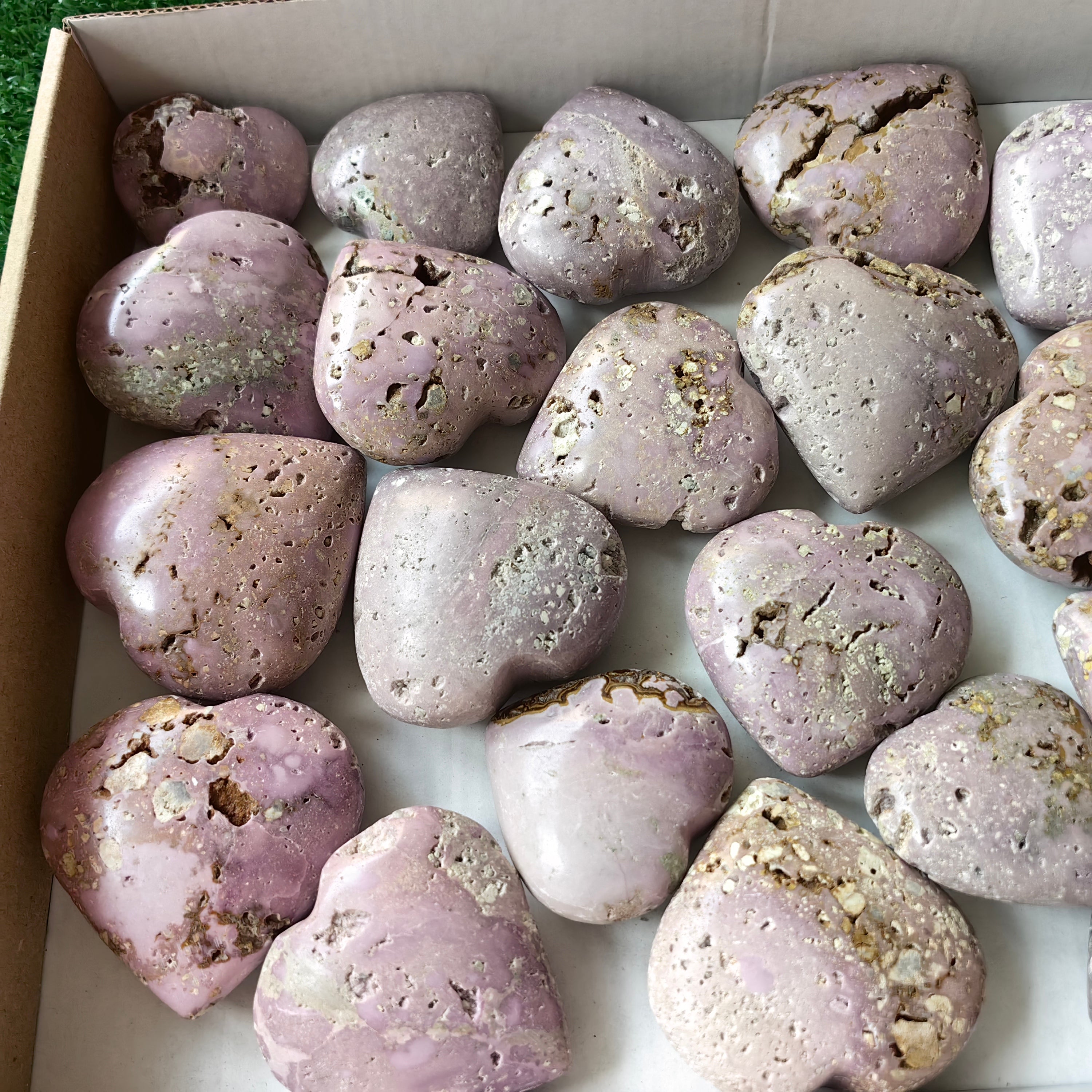 24 pc phosphosiderite drusy hearts