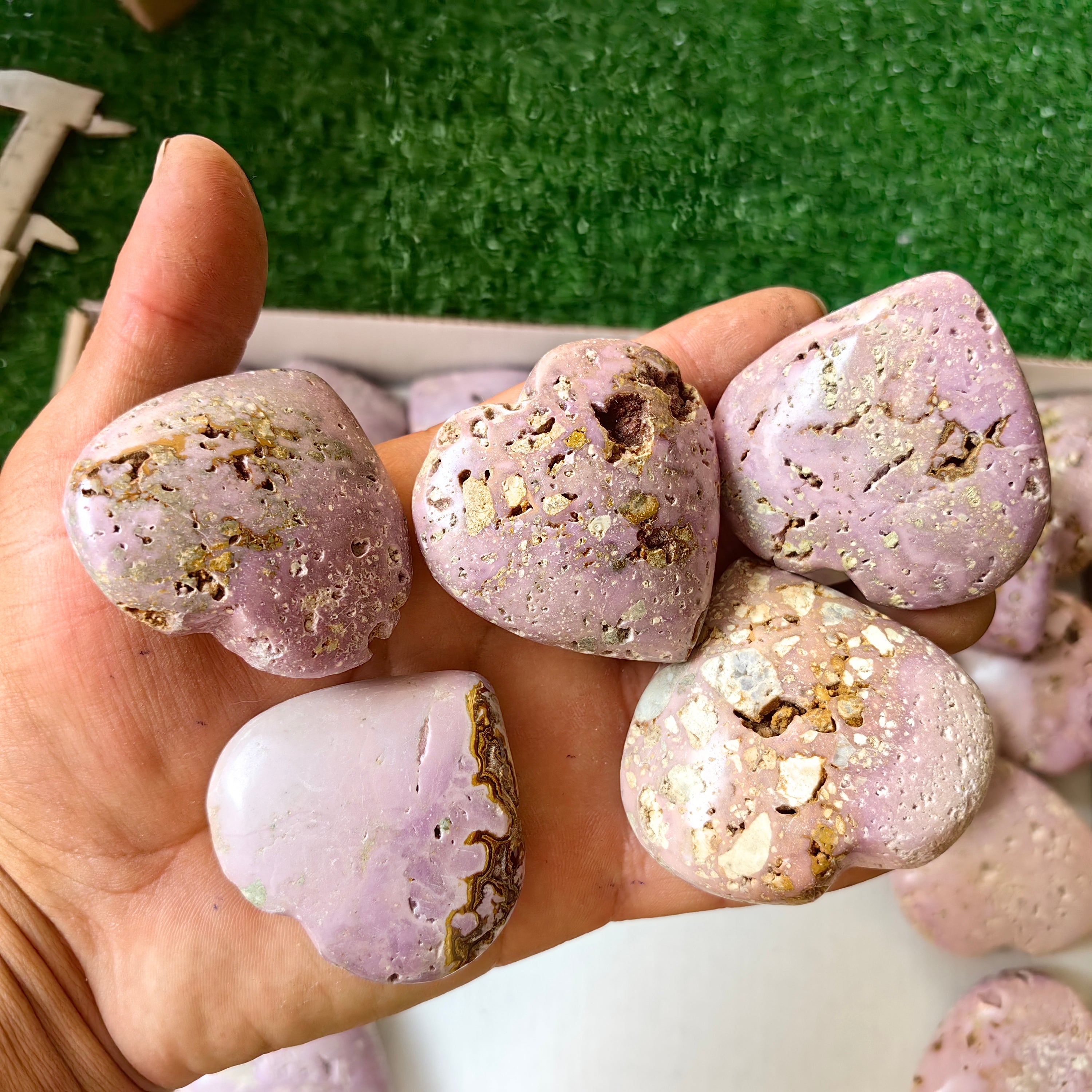 24 pc phosphosiderite drusy hearts