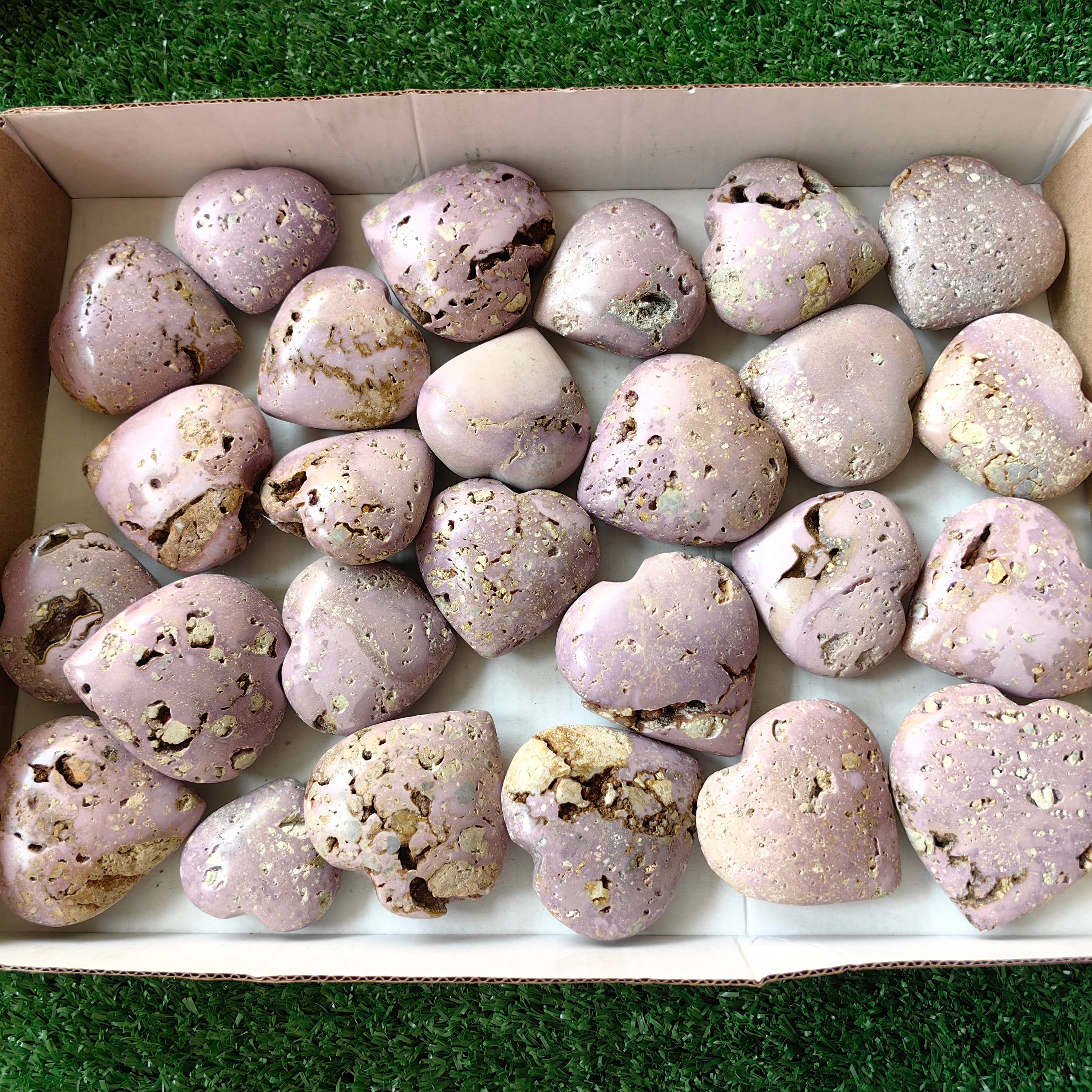 26 pc phosphosiderite drusy hearts