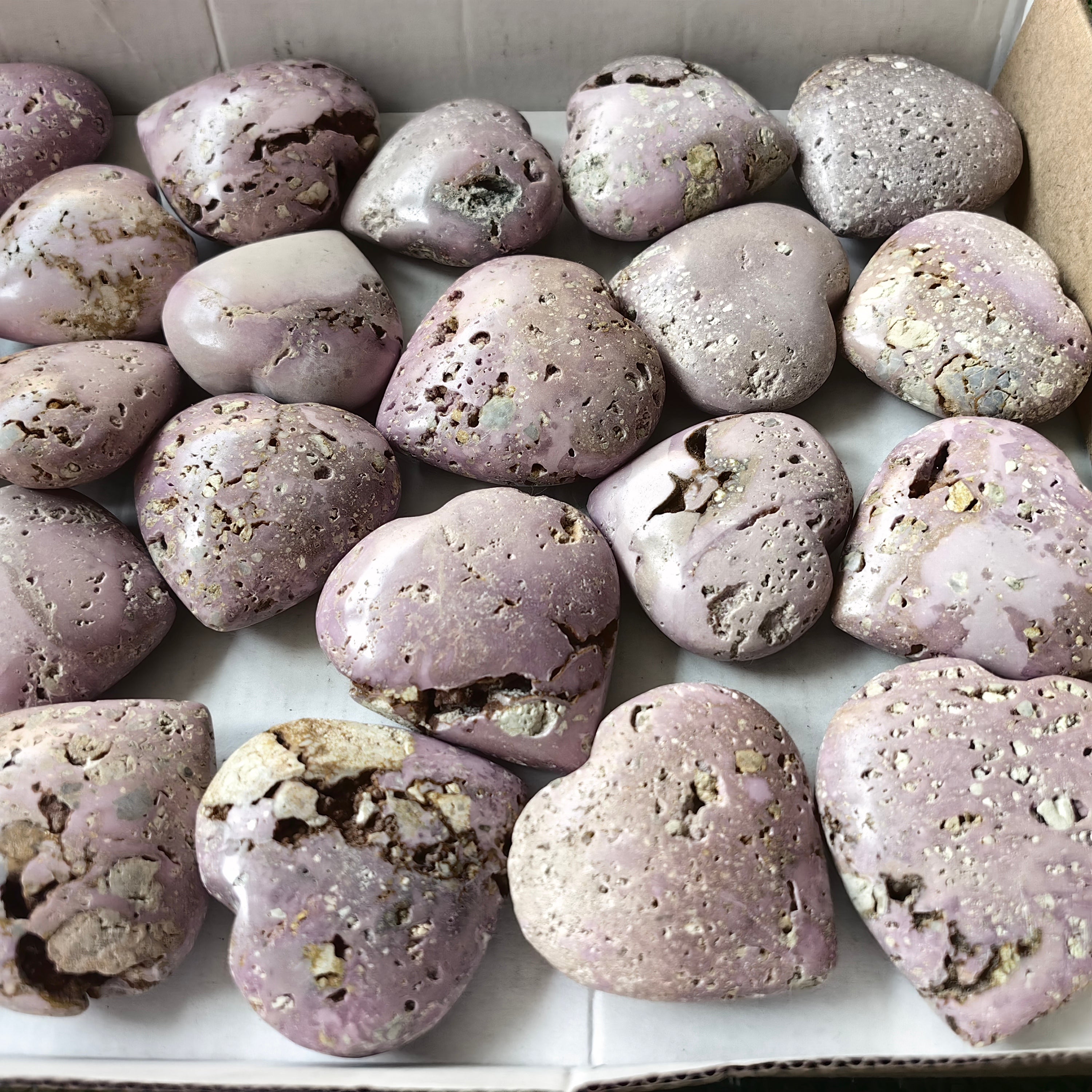 26 pc phosphosiderite drusy hearts