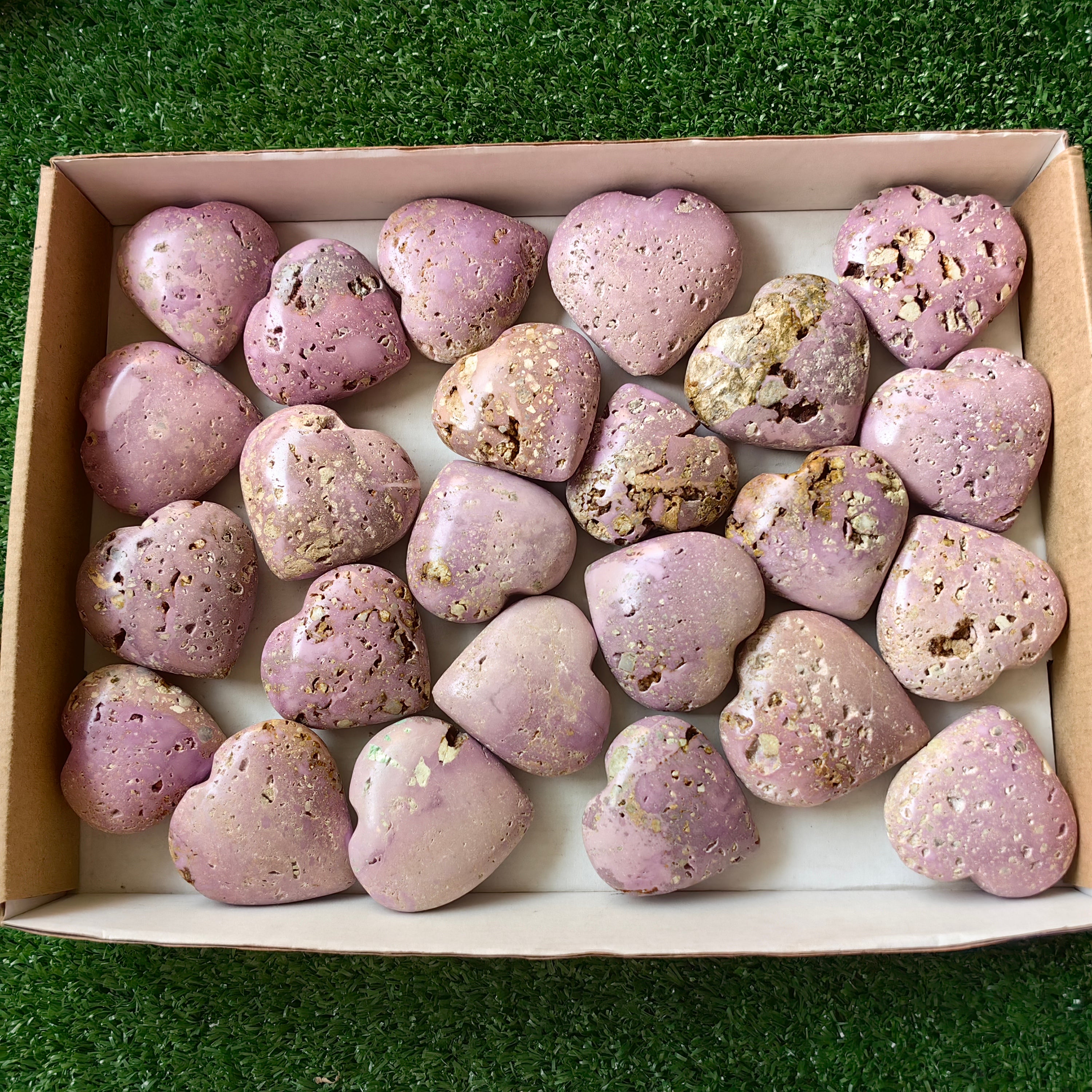 24 pc phosphosiderite drusy hearts