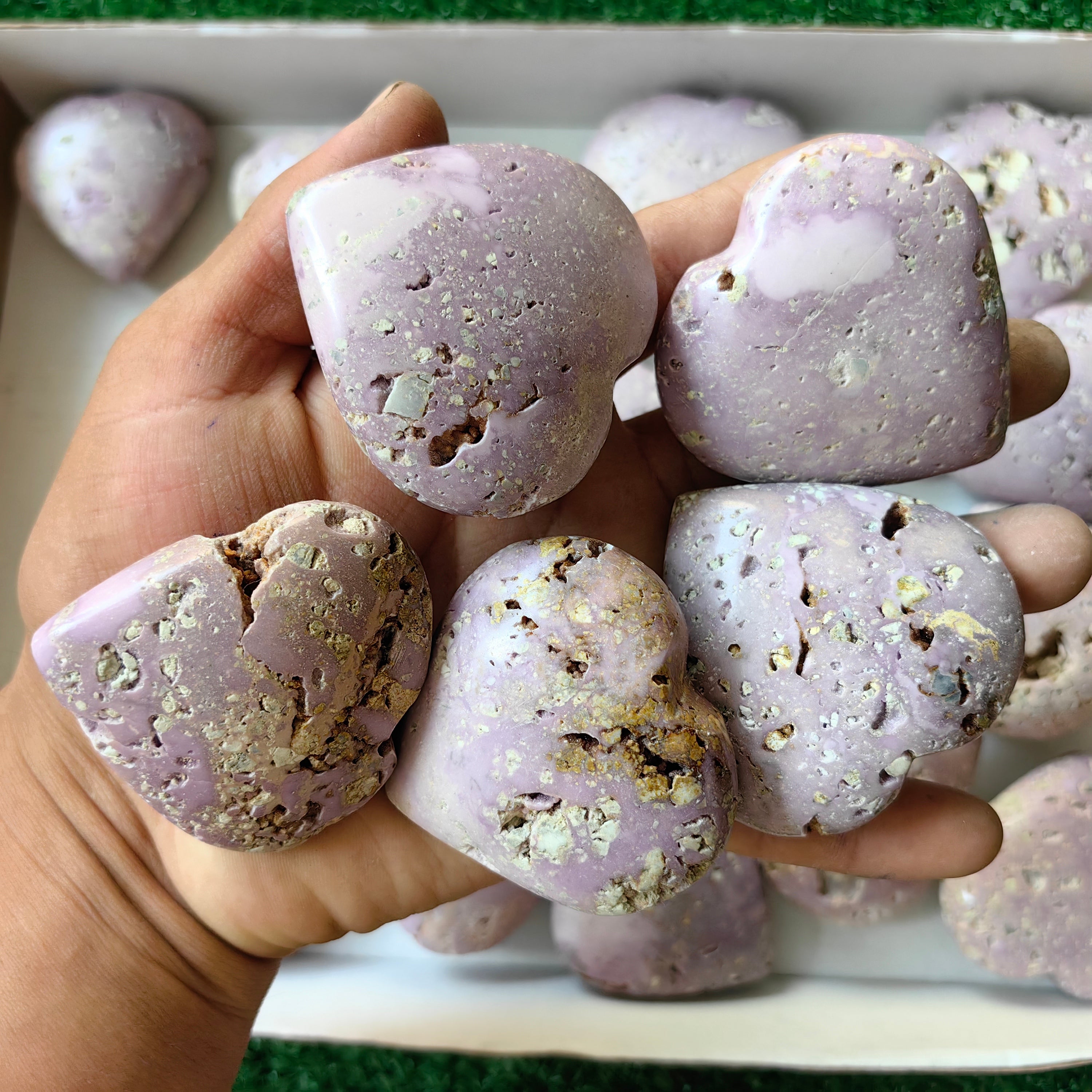 24 pc phosphosiderite drusy hearts