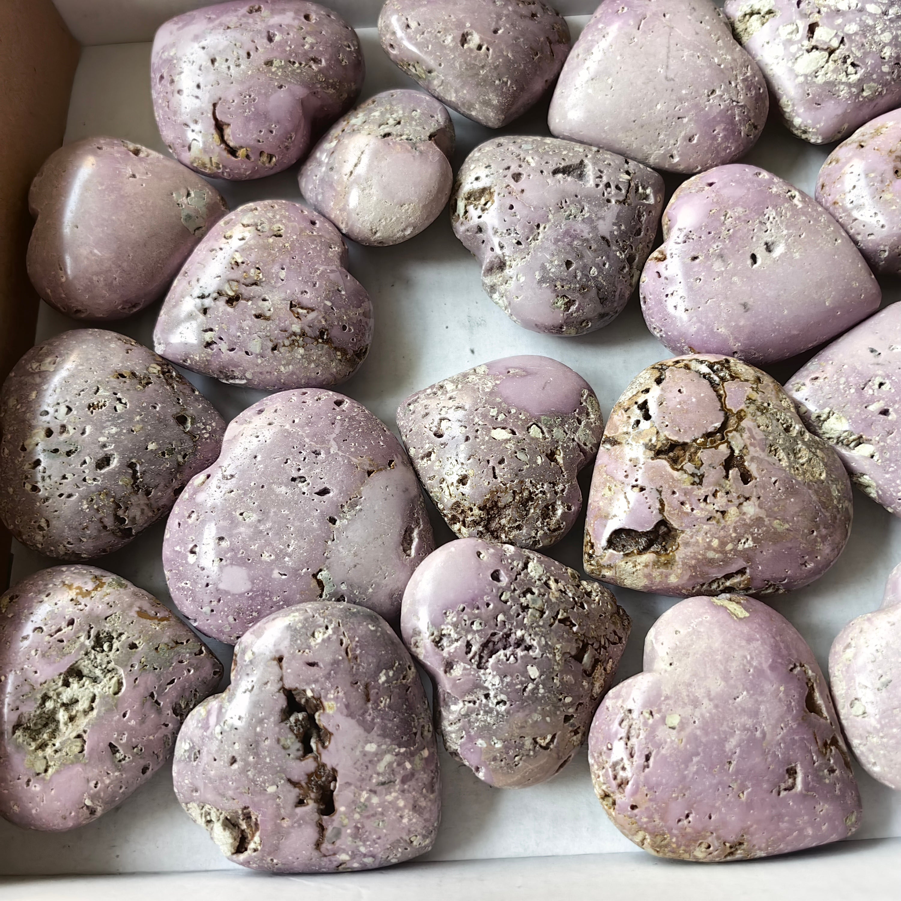 24 pc phosphosiderite drusy hearts