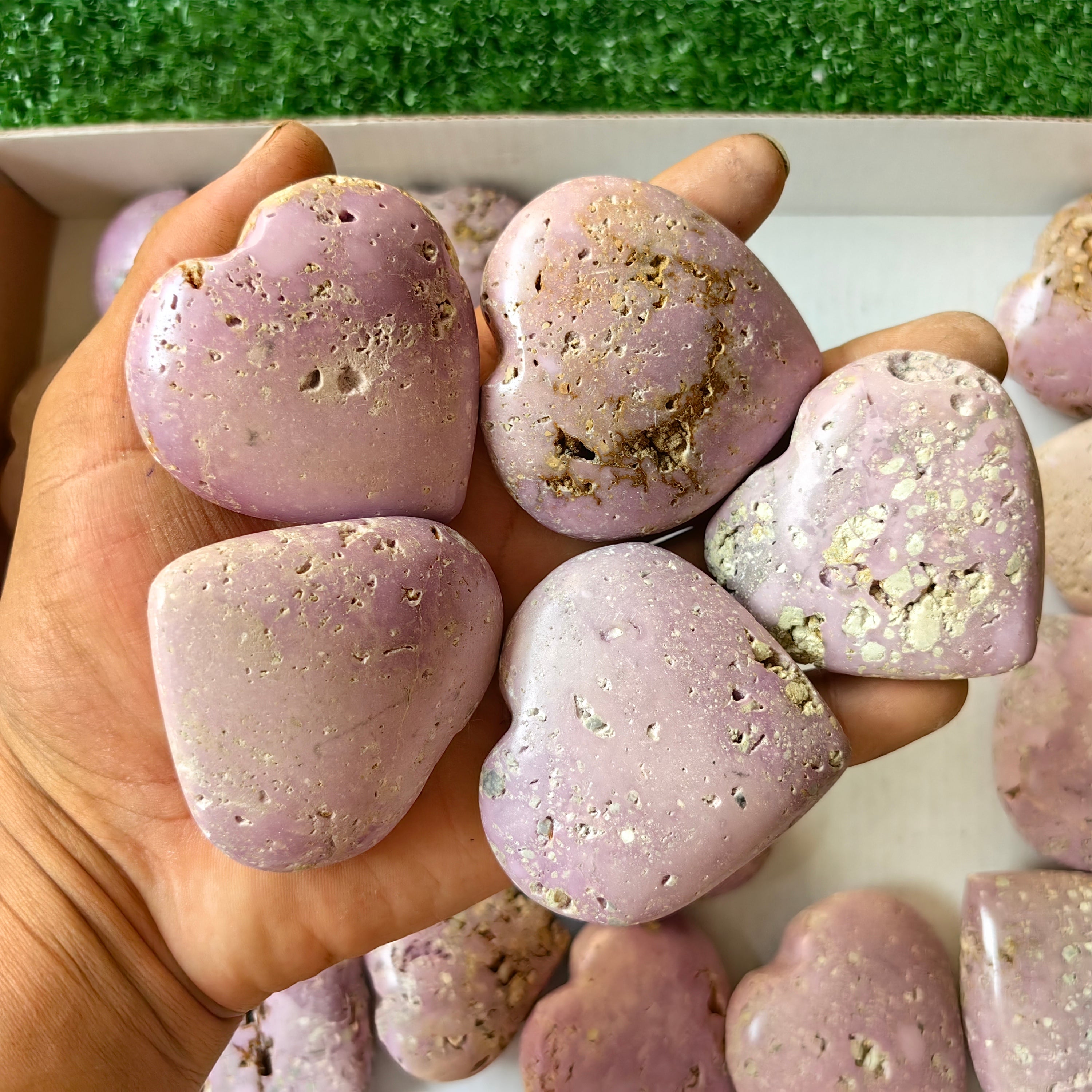 24 pc phosphosiderite drusy hearts