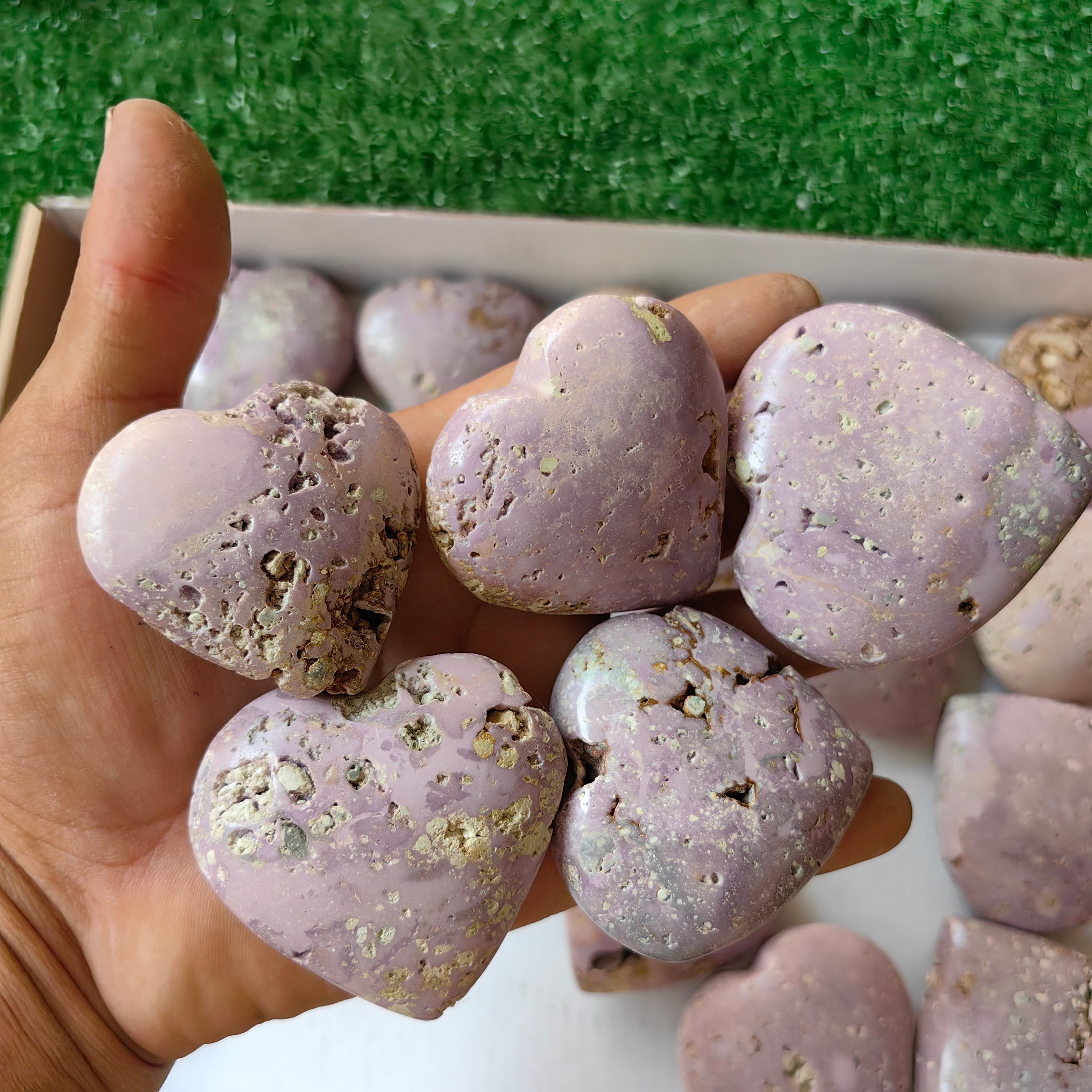 24 pc phosphosiderite drusy hearts