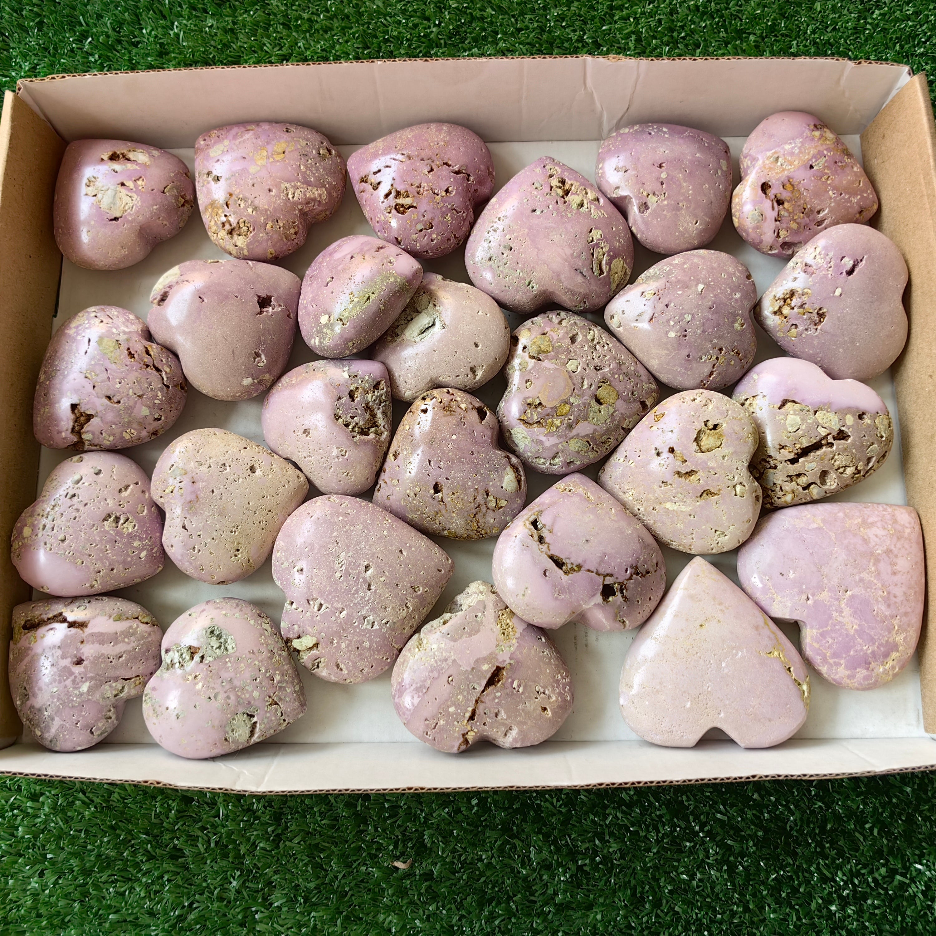 26 pc phosphosiderite drusy hearts
