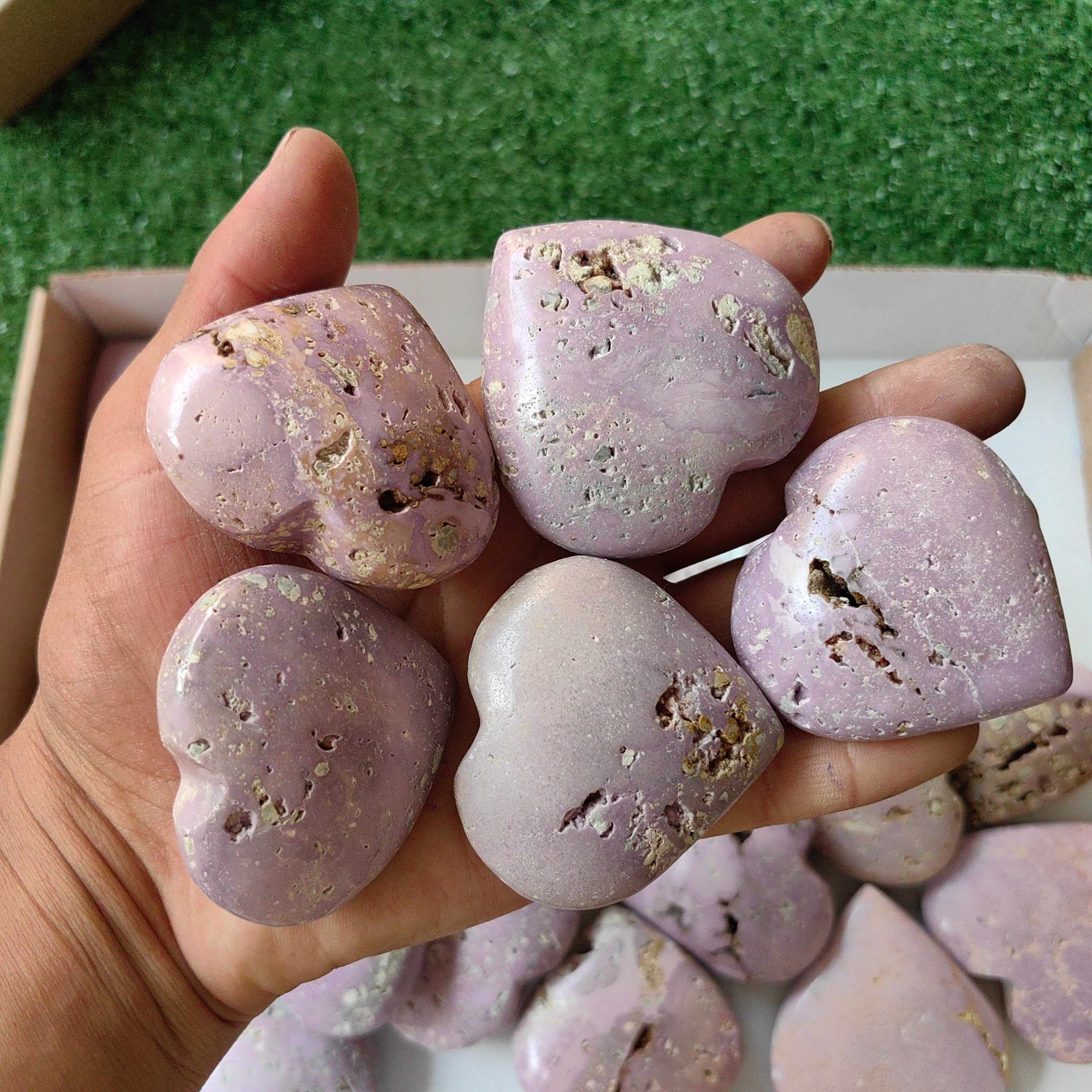 26 pc phosphosiderite drusy hearts