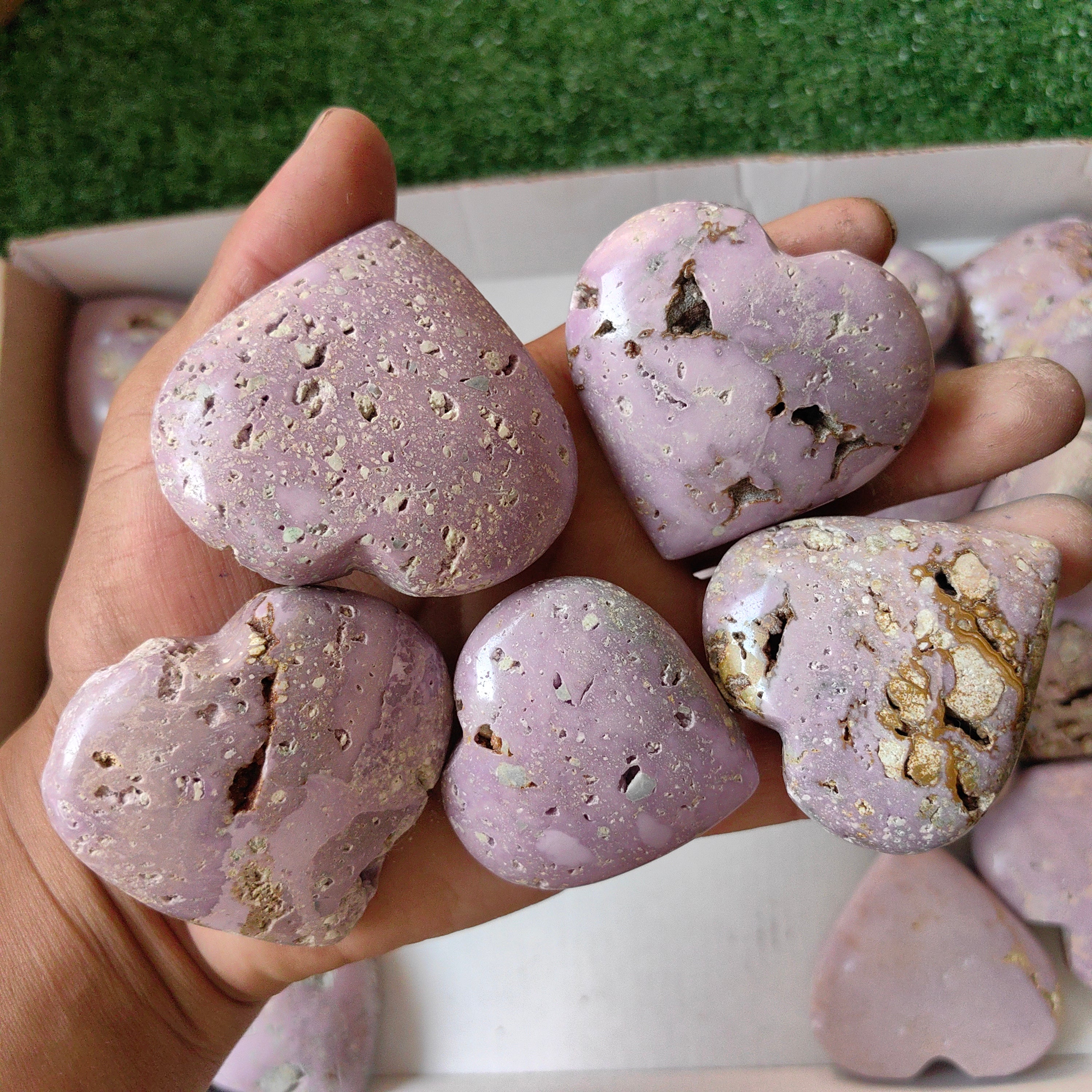 26 pc phosphosiderite drusy hearts