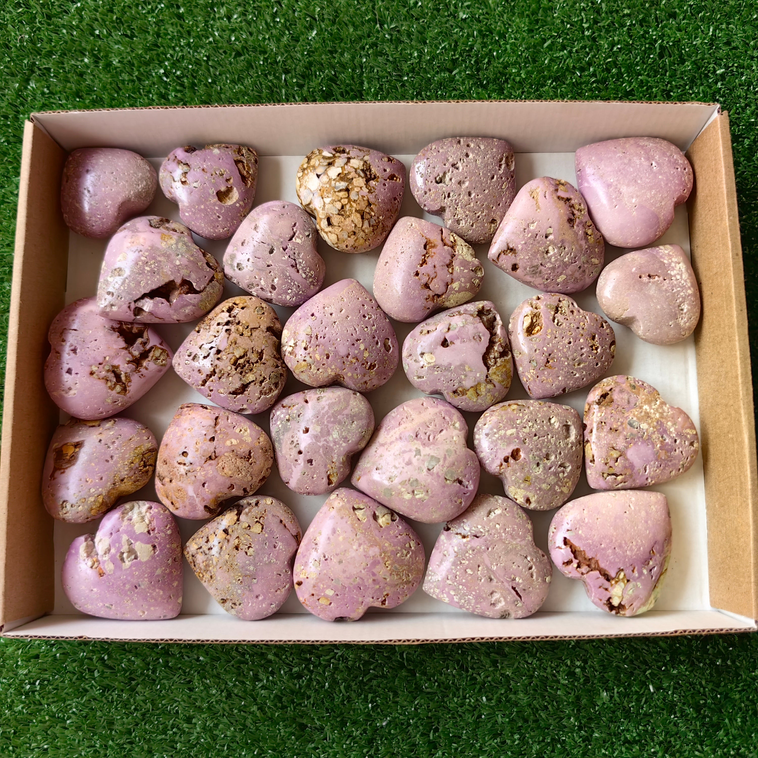 26 pc phosphosiderite drusy hearts