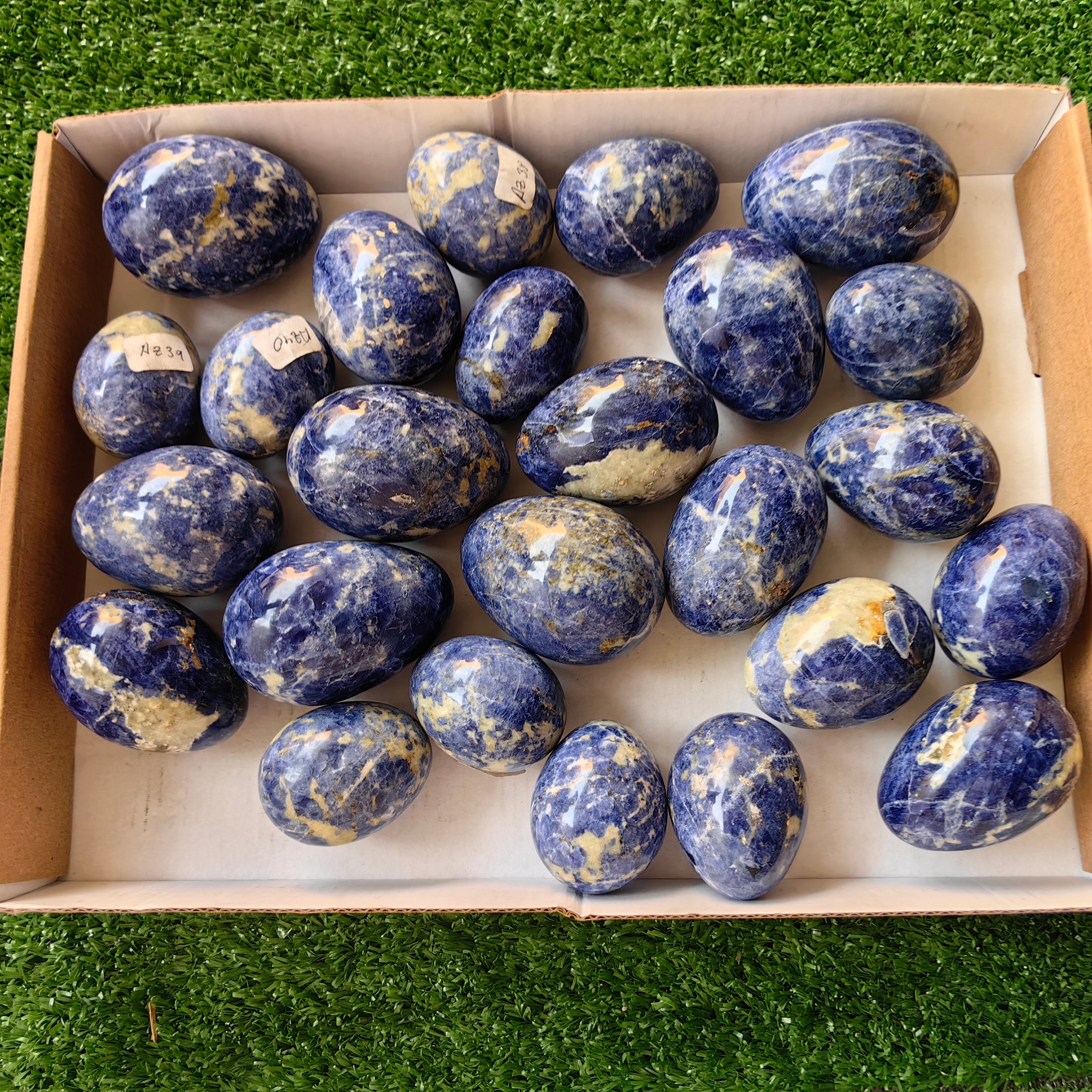 25 pc blue sodalite eggs