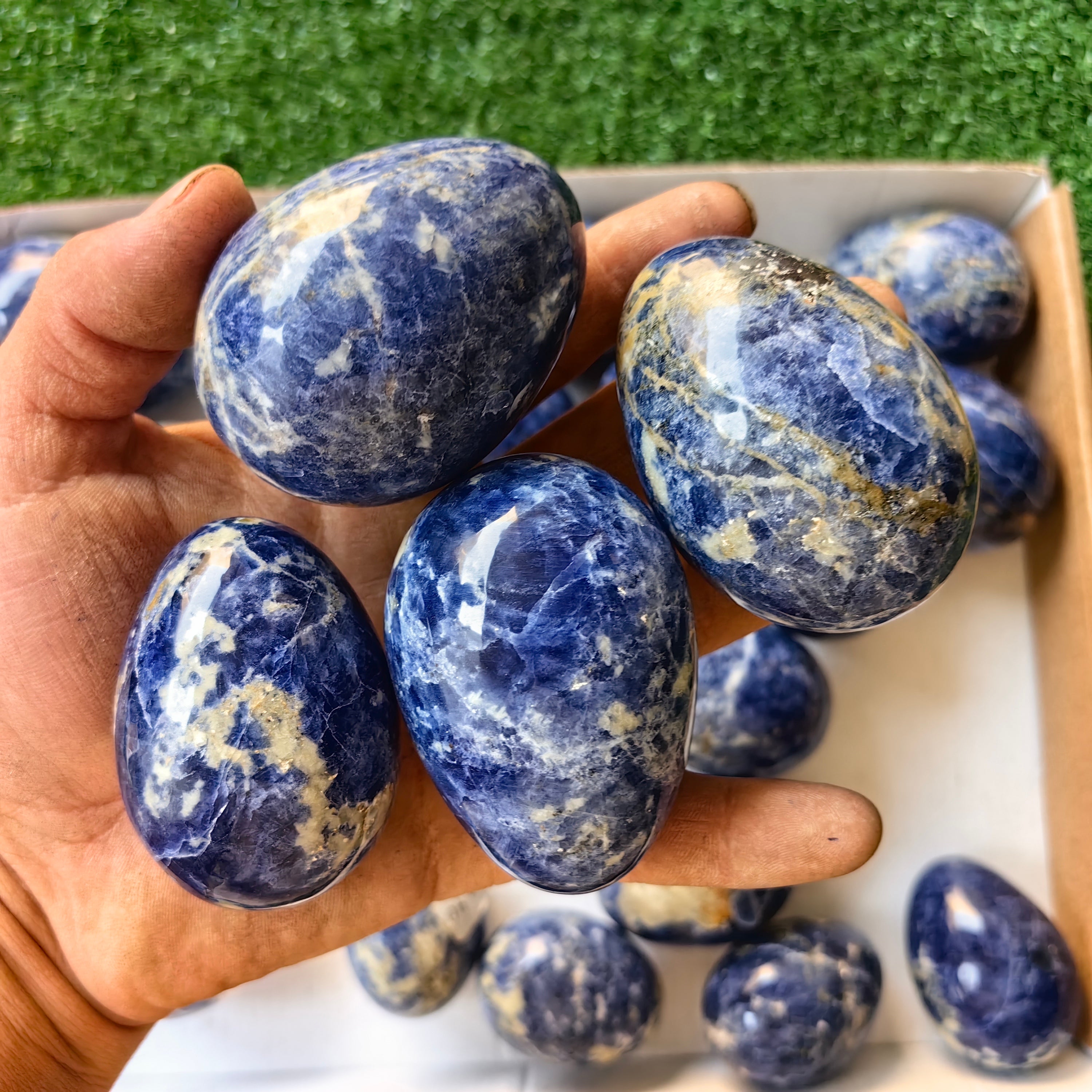 25 pc blue sodalite eggs