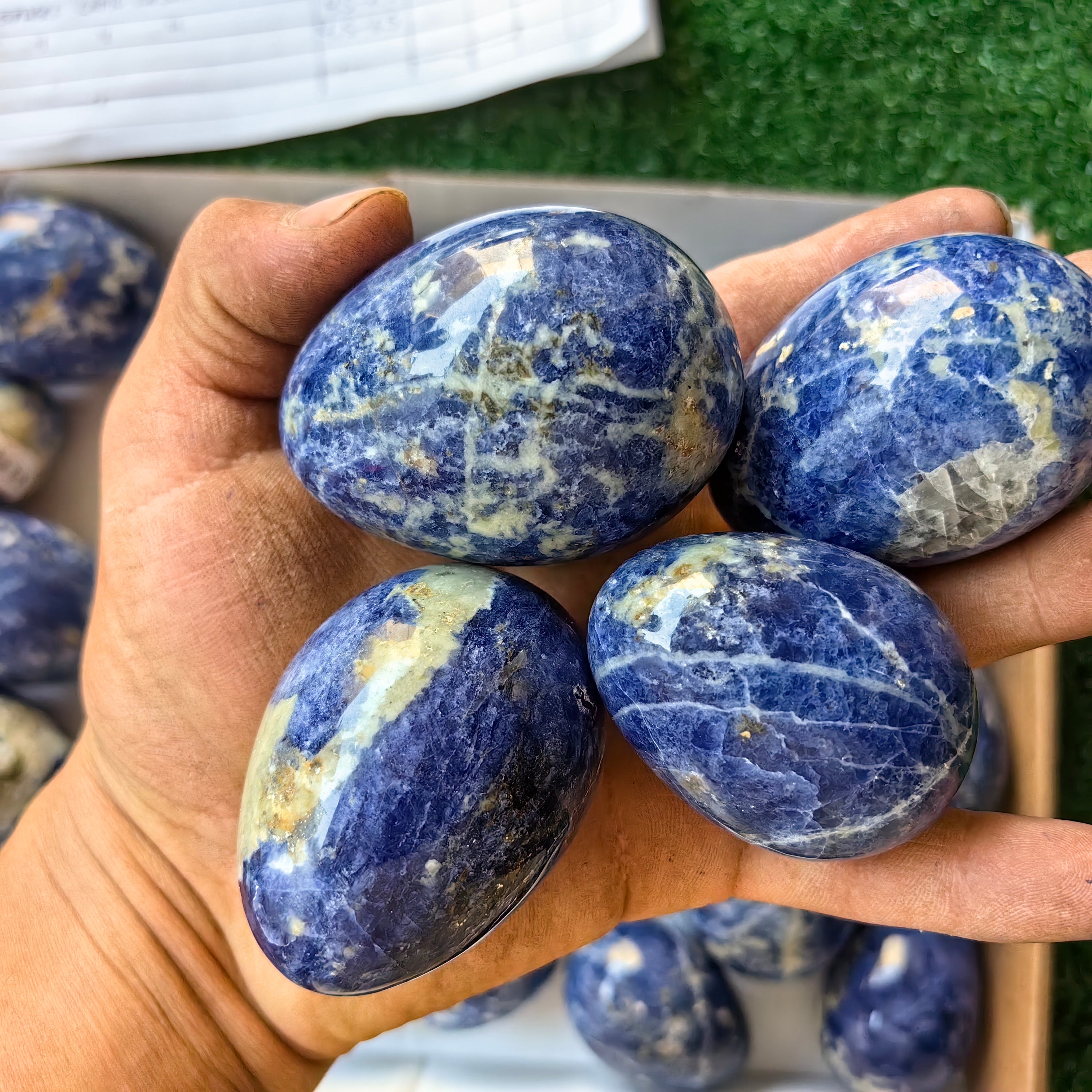 25 pc blue sodalite eggs