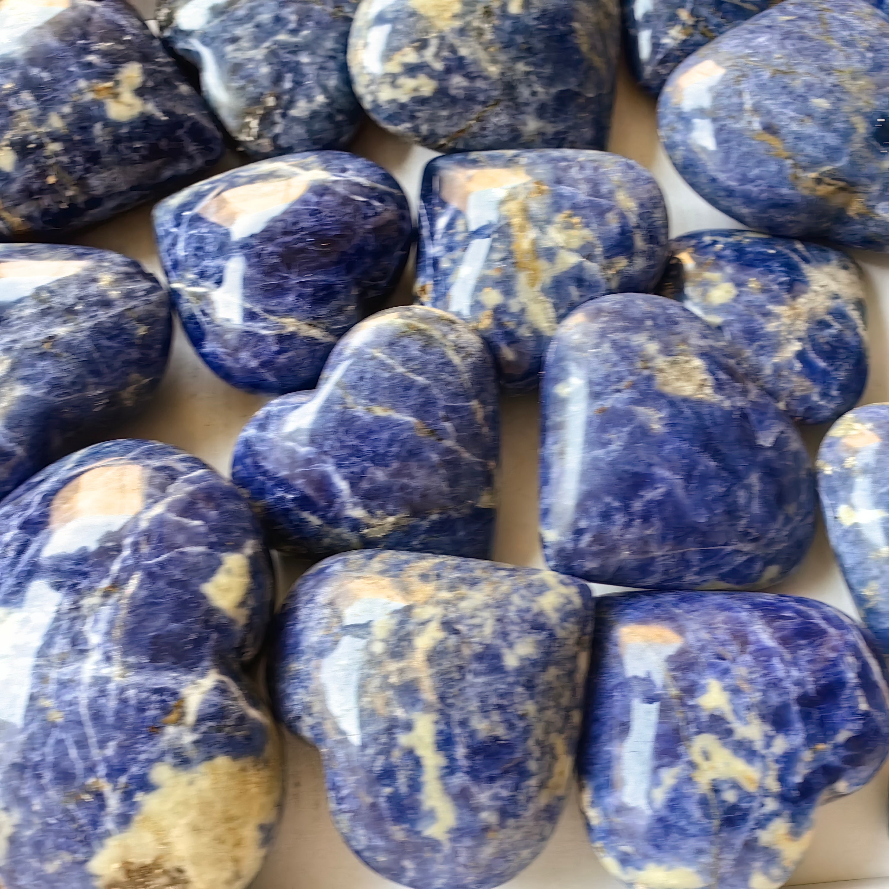 19 pc blue sodalite hearts