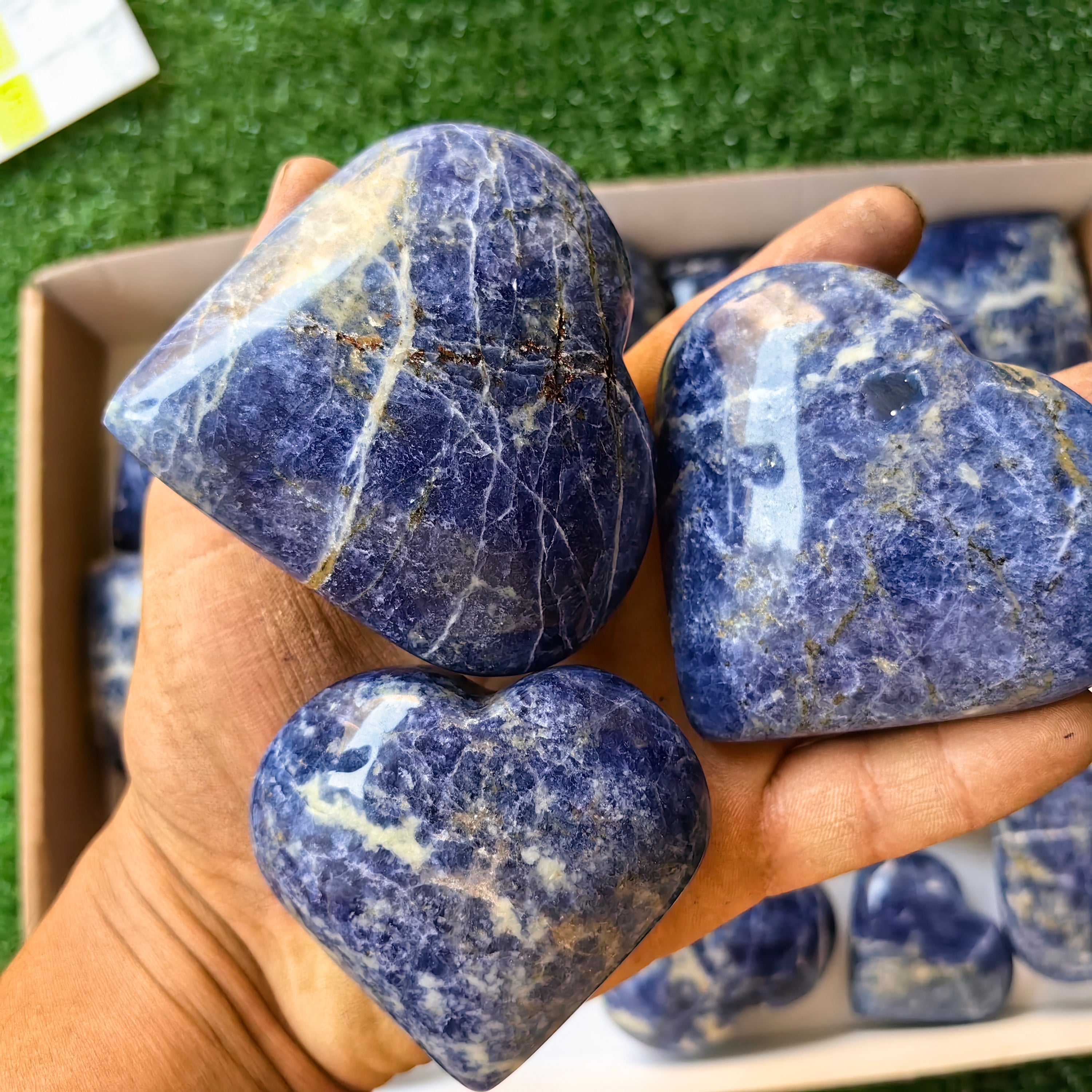 19 pc blue sodalite hearts