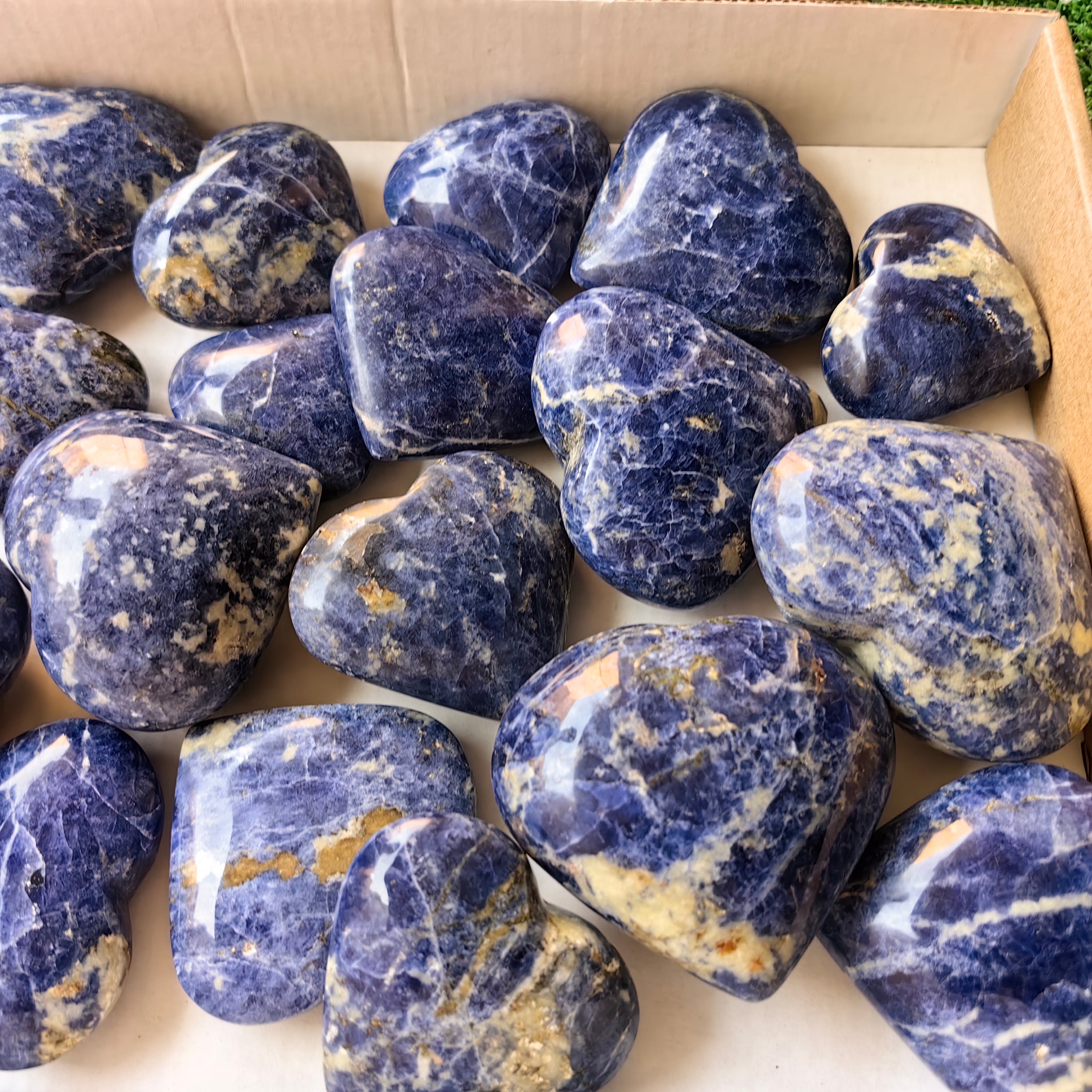 22 pc blue sodalite hearts