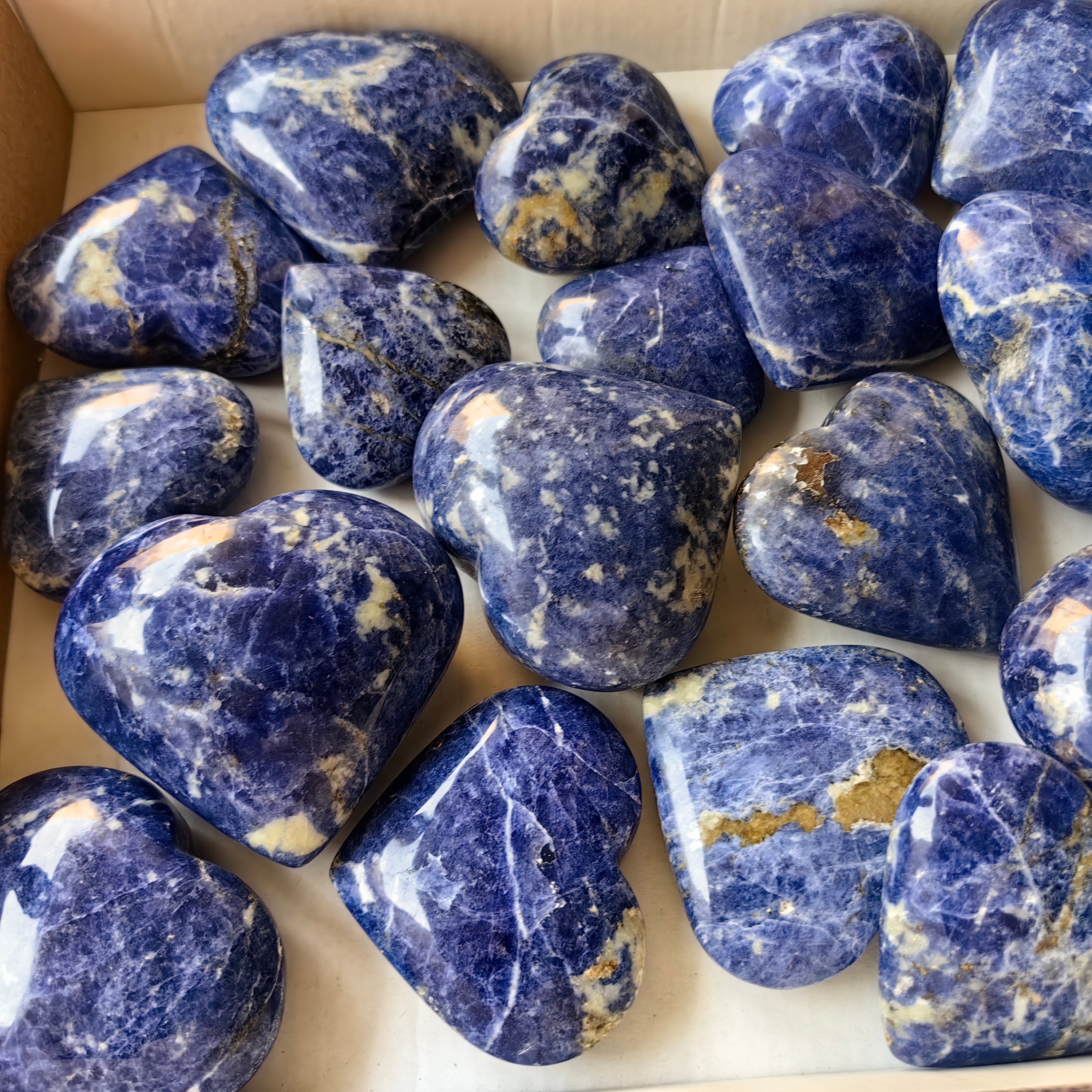 22 pc blue sodalite hearts