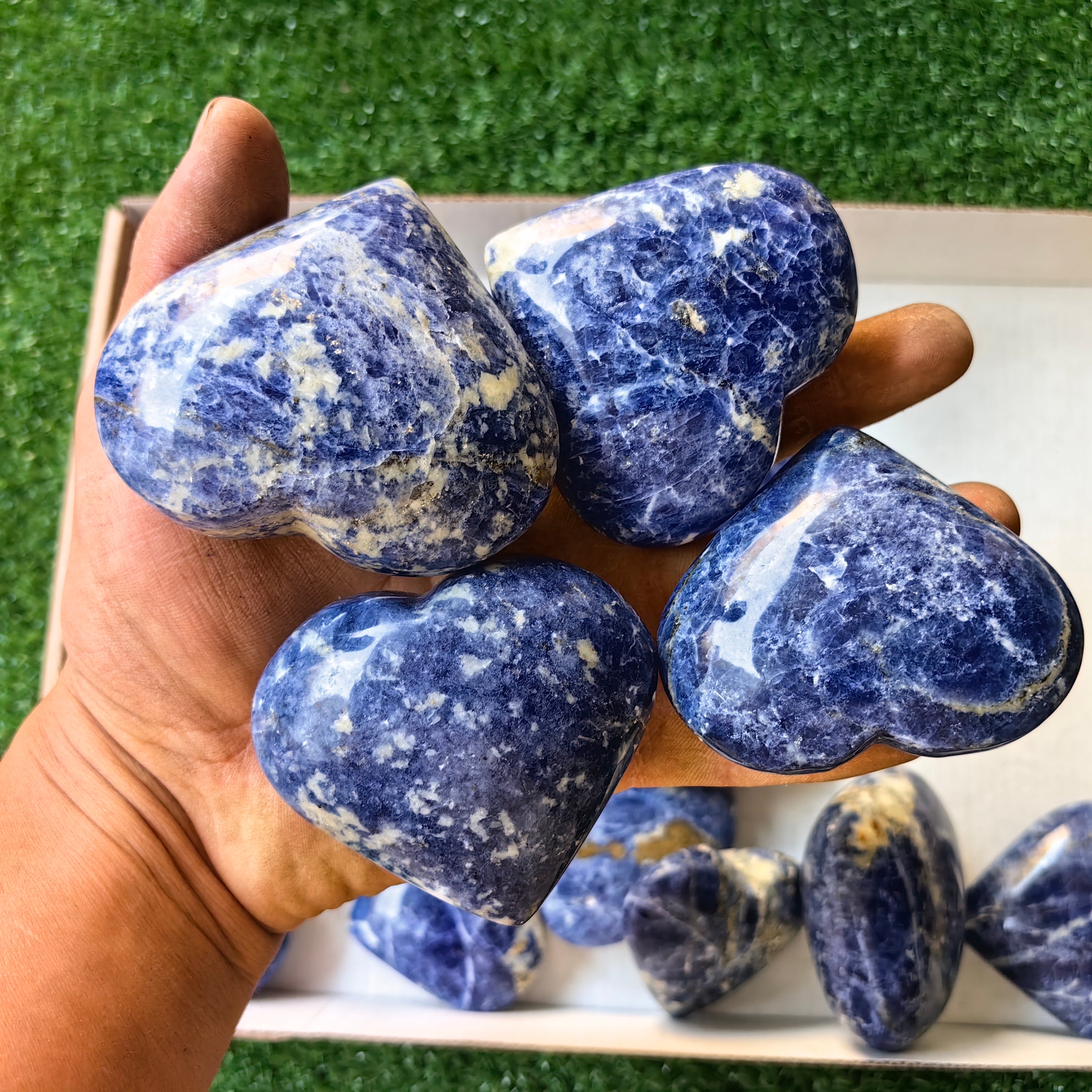 22 pc blue sodalite hearts