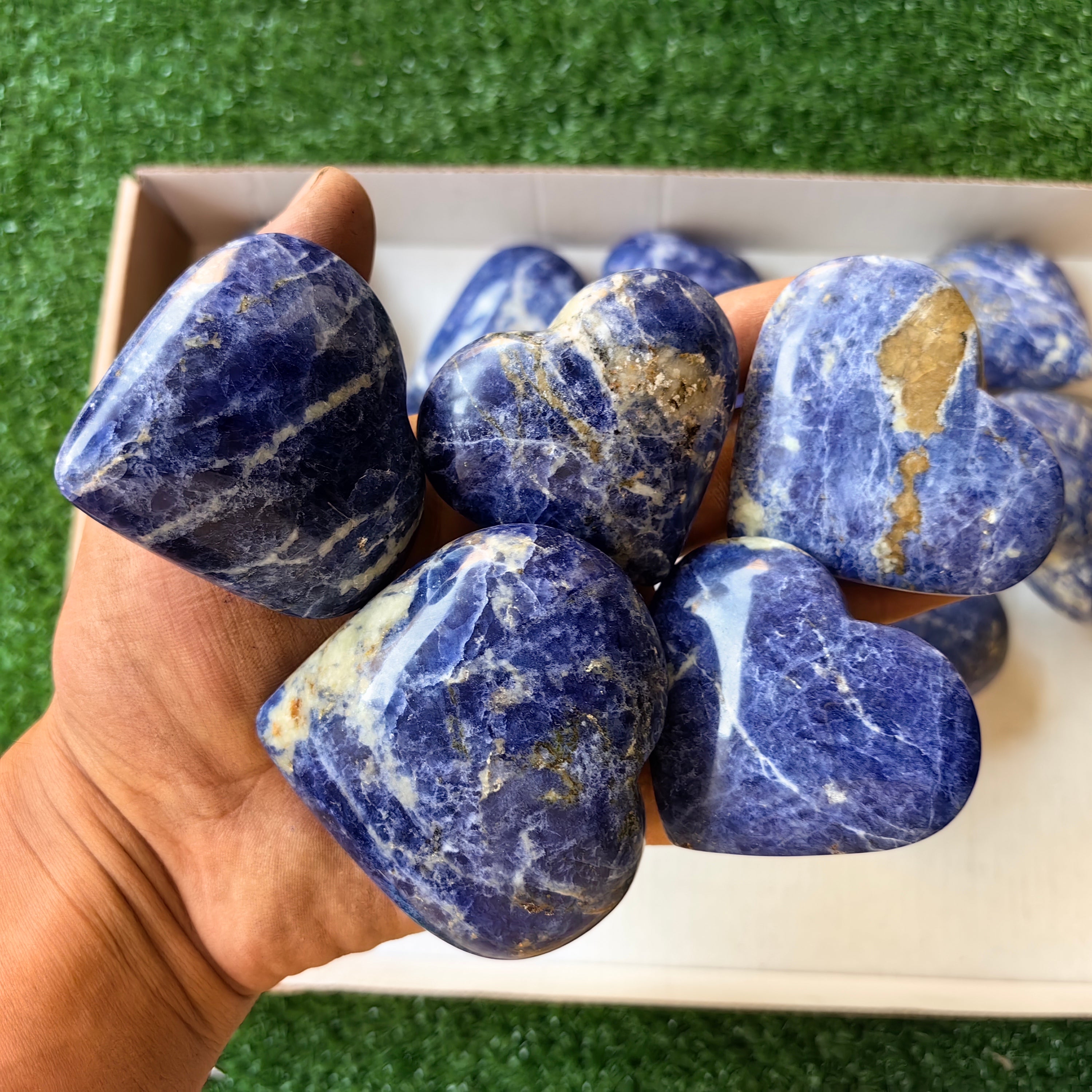 22 pc blue sodalite hearts